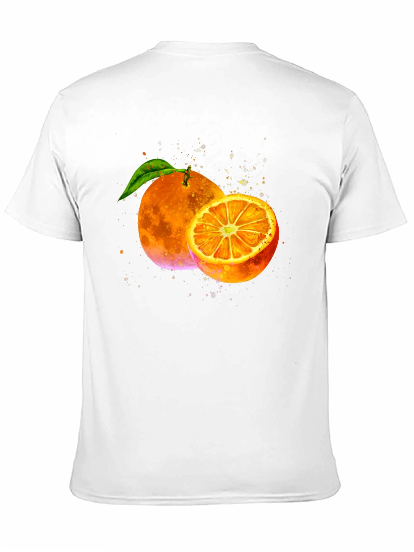 Orange Graphic Print Black T-Shirt