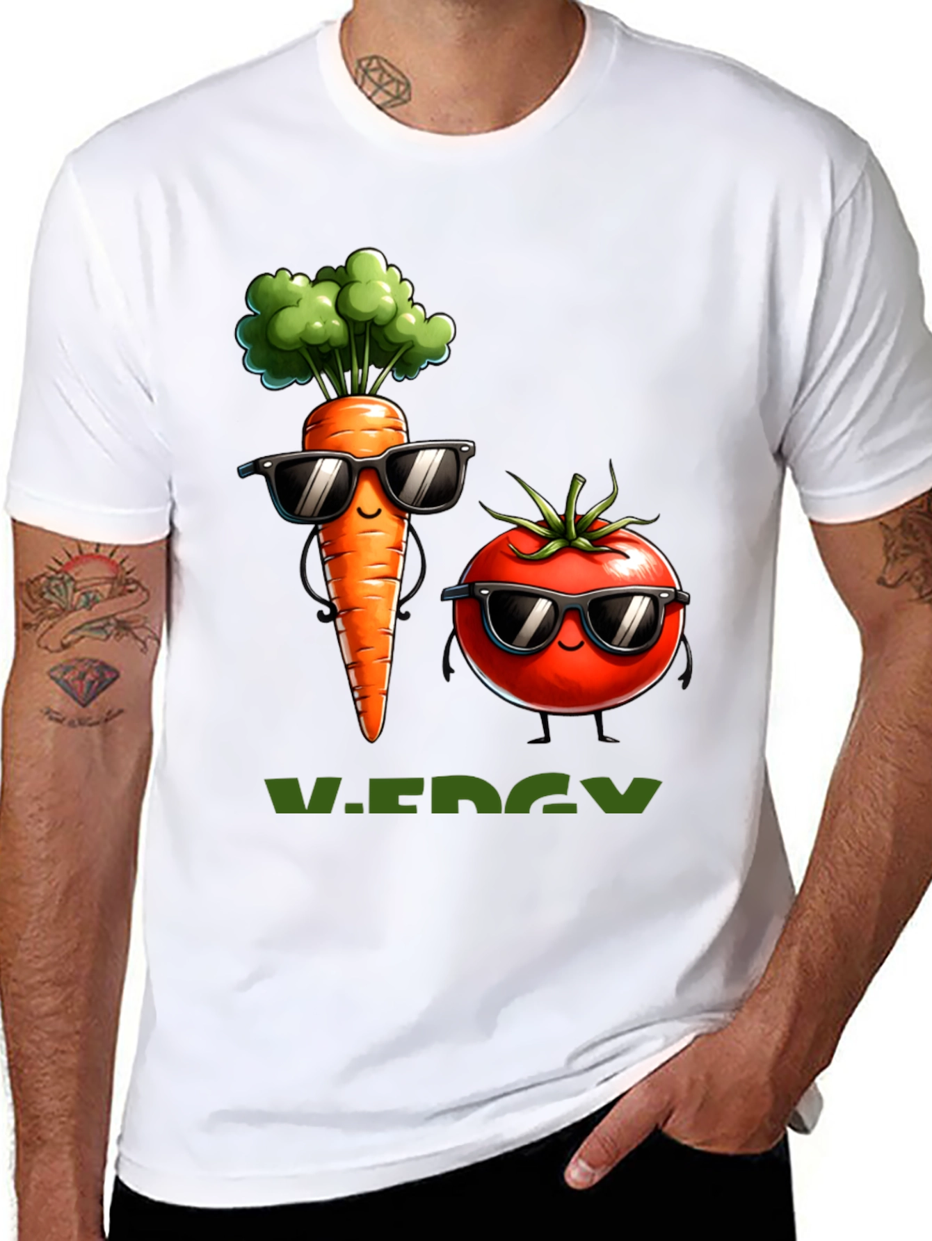 Cool Veggie T-Shirt: Carrot & Tomato Style