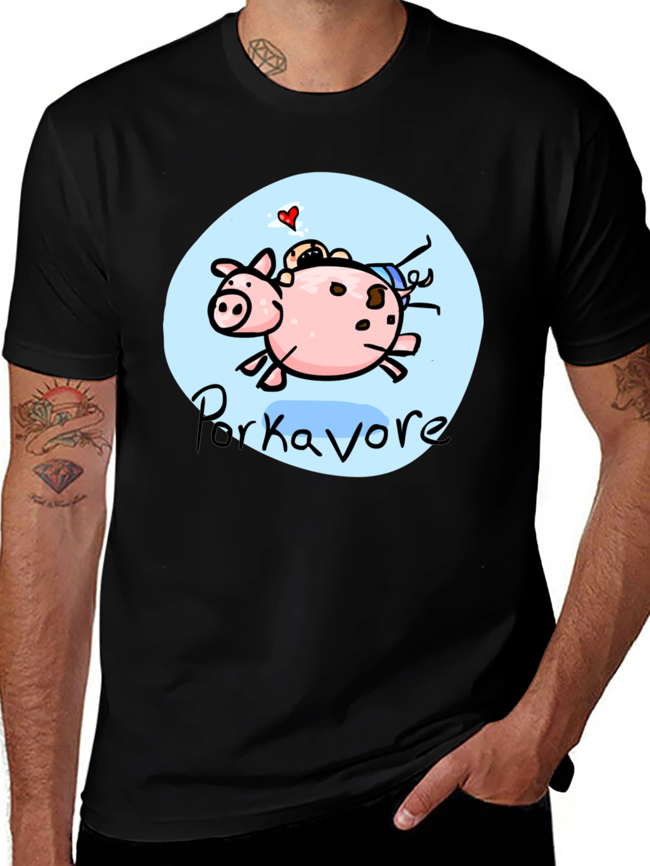 Porkavore T-Shirt - Cartoon Pig Graphic Tee