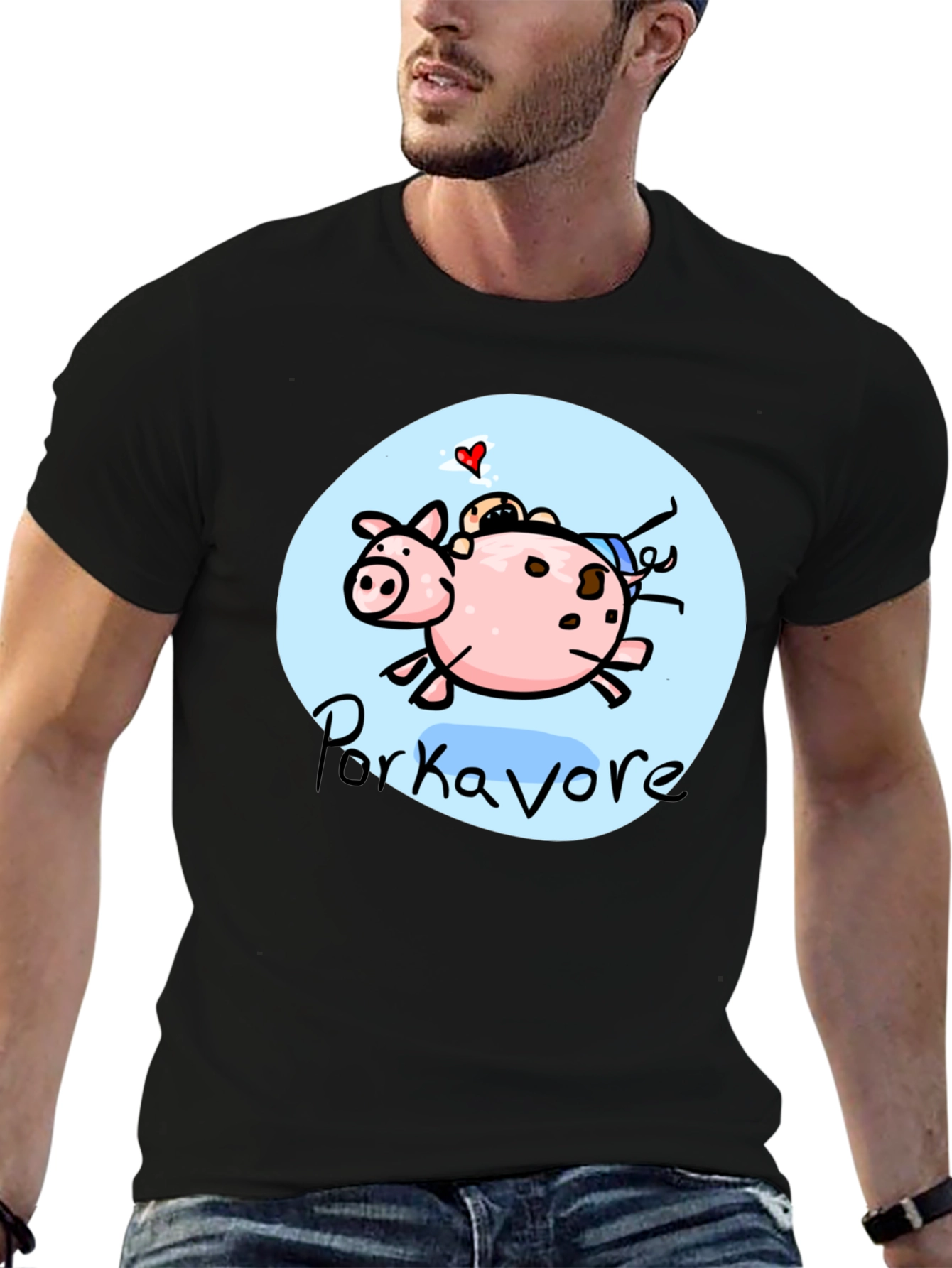 Porkavore T-Shirt - Cartoon Pig Graphic Tee