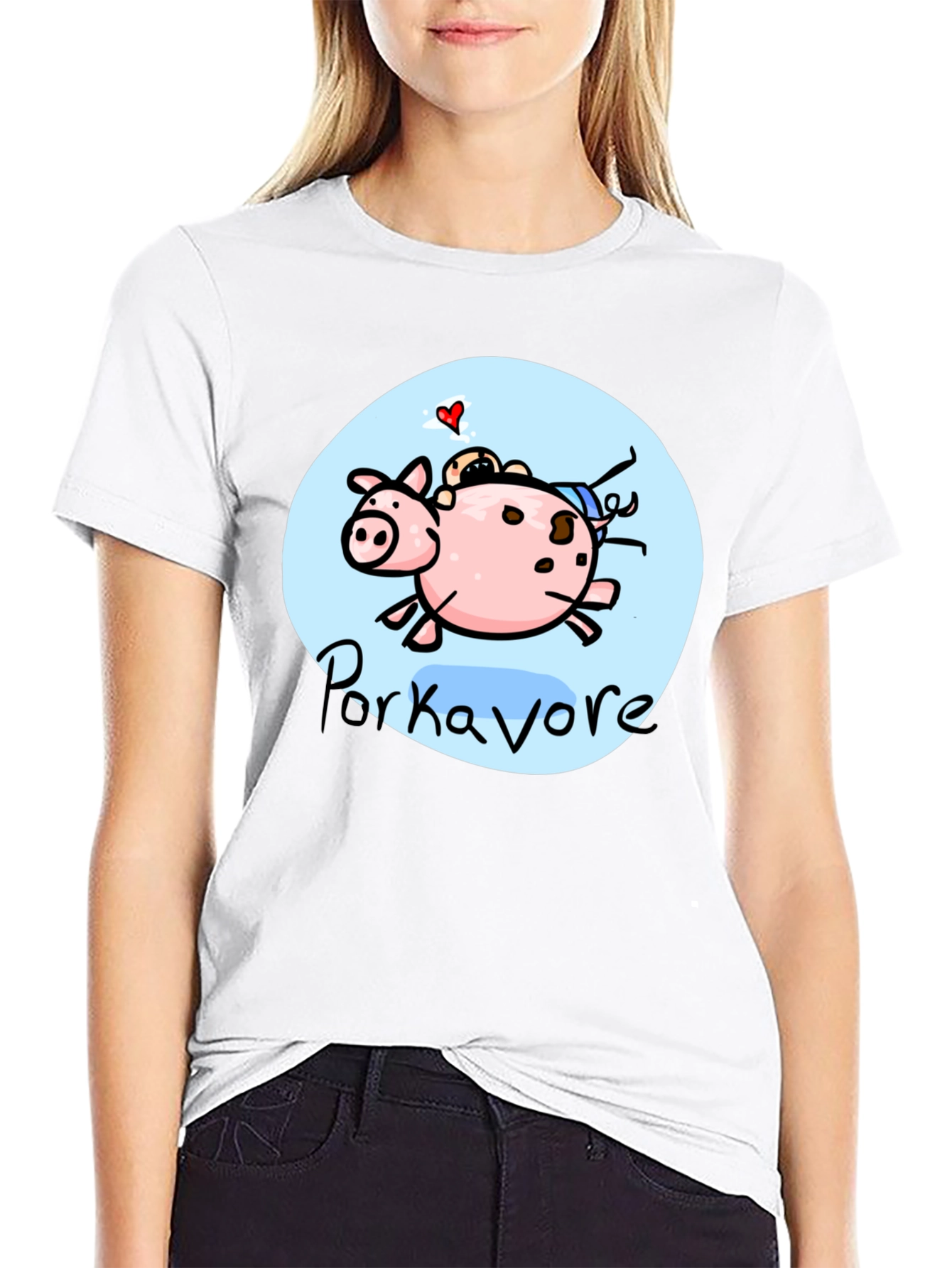 Porkavore T-Shirt - Cartoon Pig Graphic Tee
