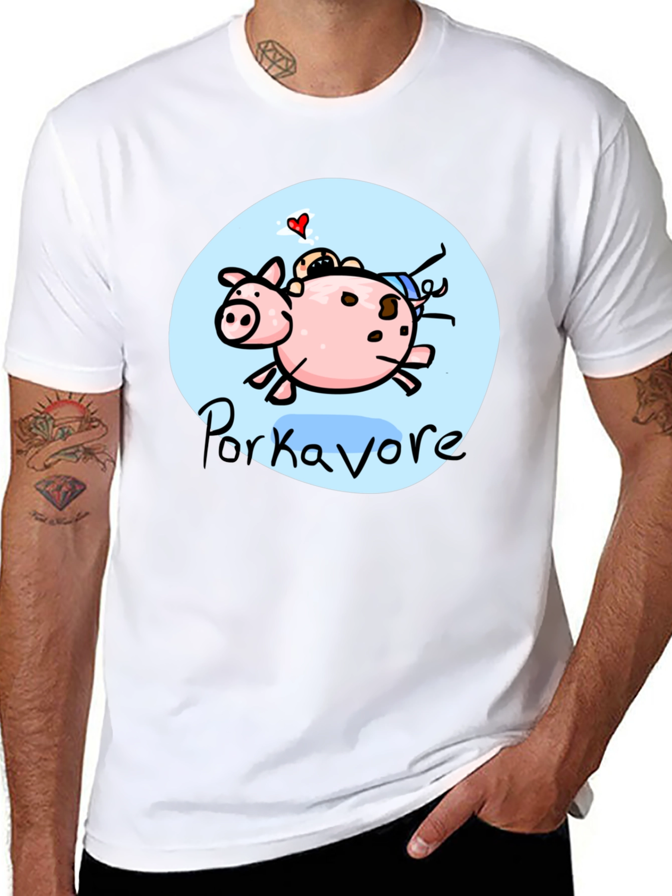 Porkavore T-Shirt - Cartoon Pig Graphic Tee