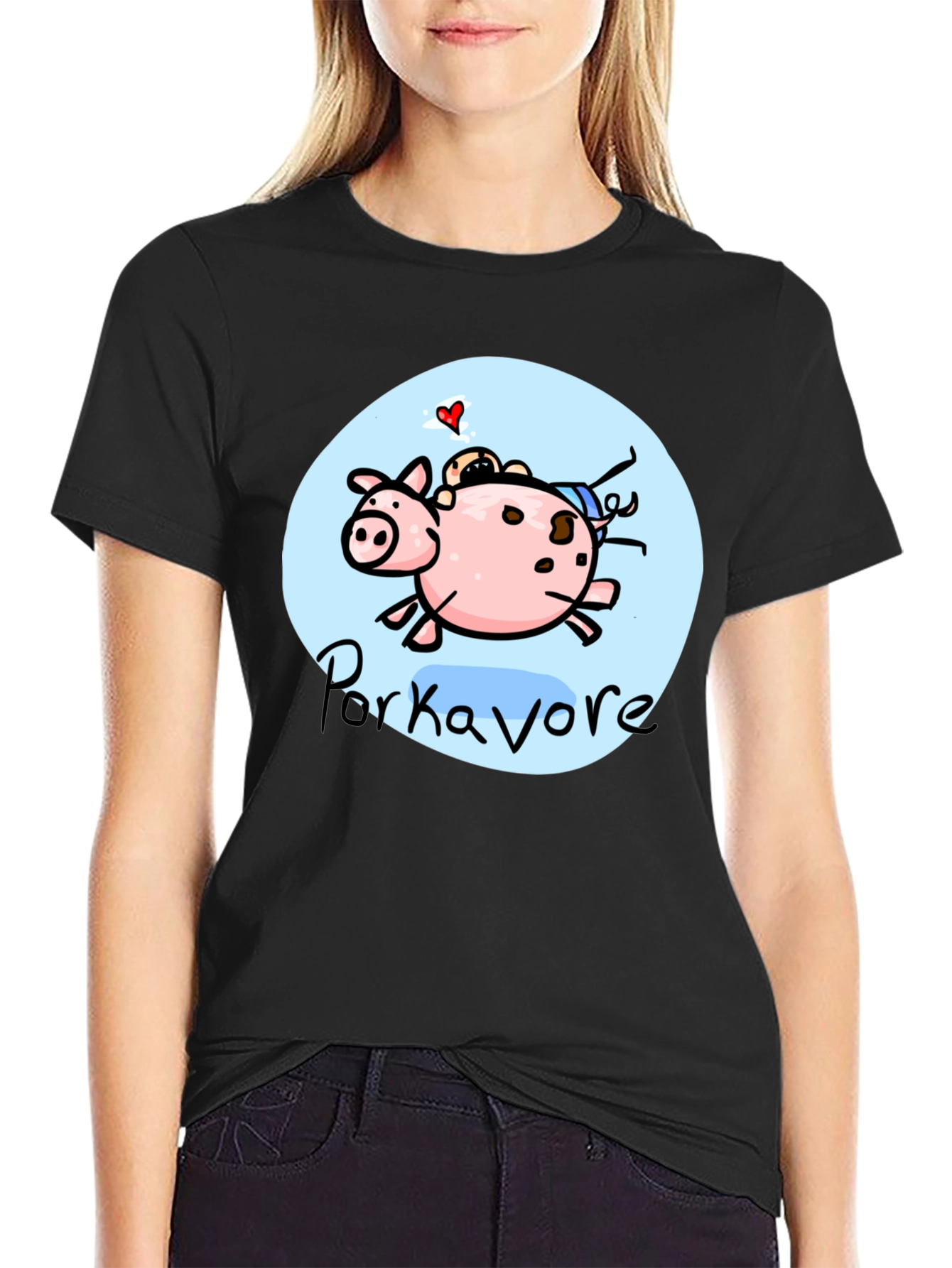 Porkavore T-Shirt - Cartoon Pig Graphic Tee
