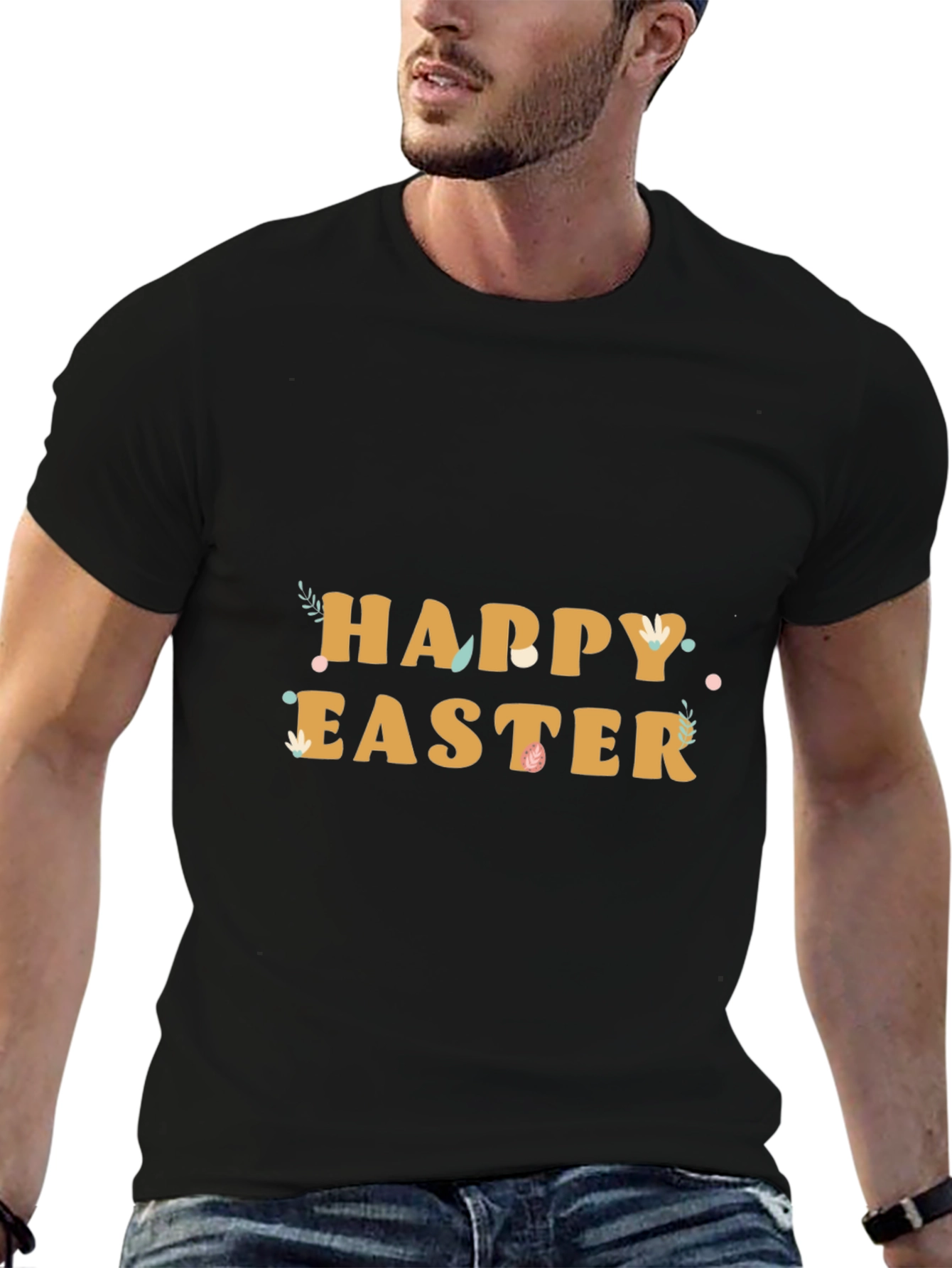 Happy Easter Black Graphic Tee