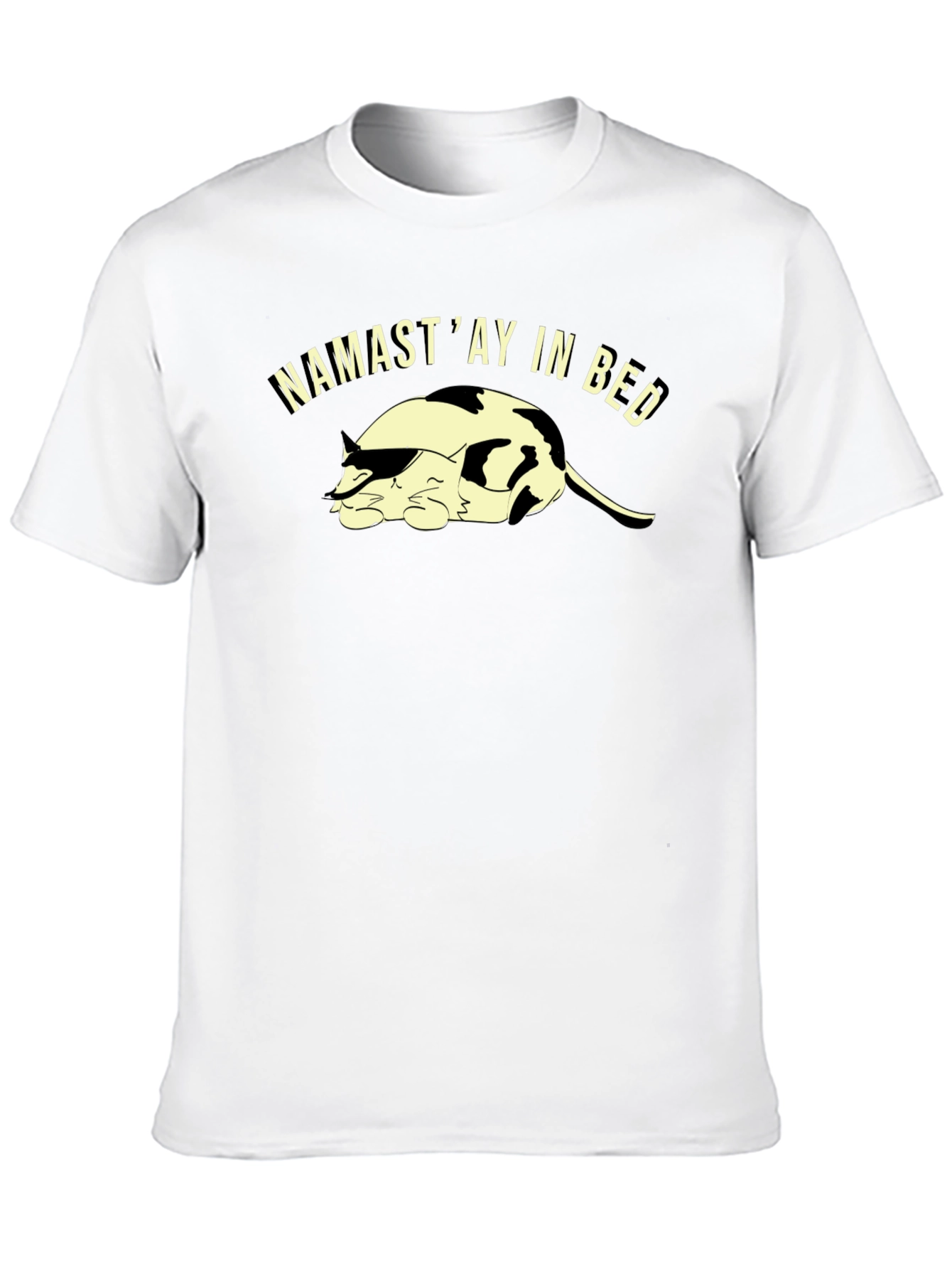 Namastay in Bed Cat Graphic T-Shirt