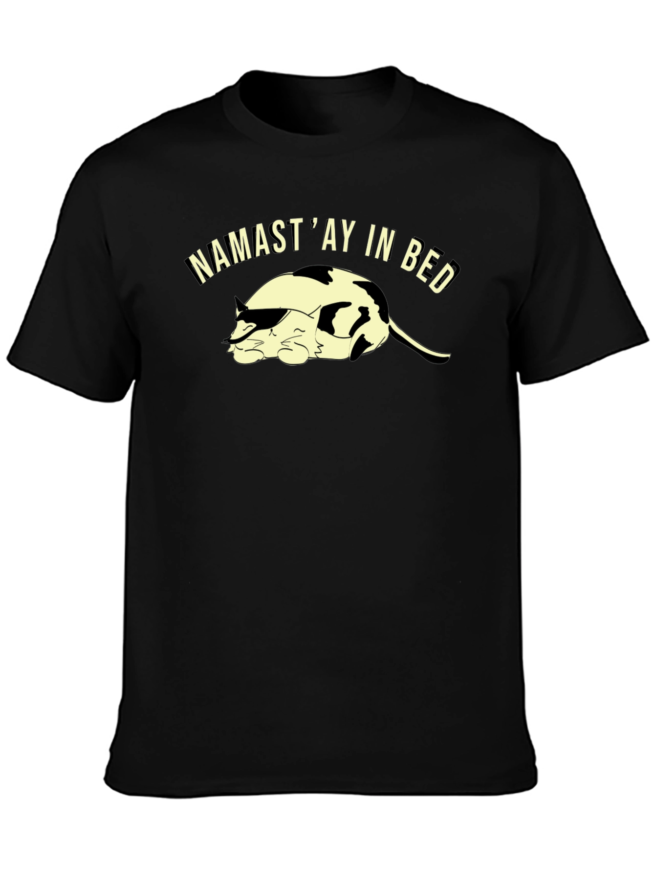Namastay in Bed Cat Graphic T-Shirt