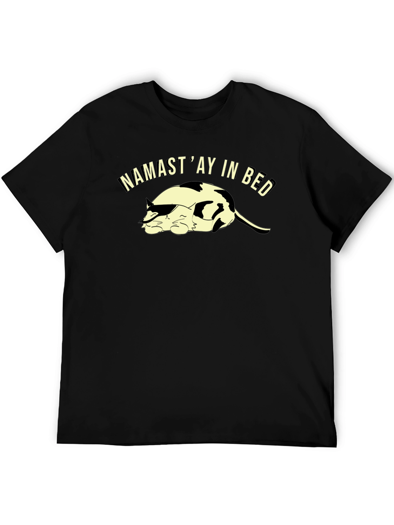 Namastay in Bed Cat Graphic T-Shirt