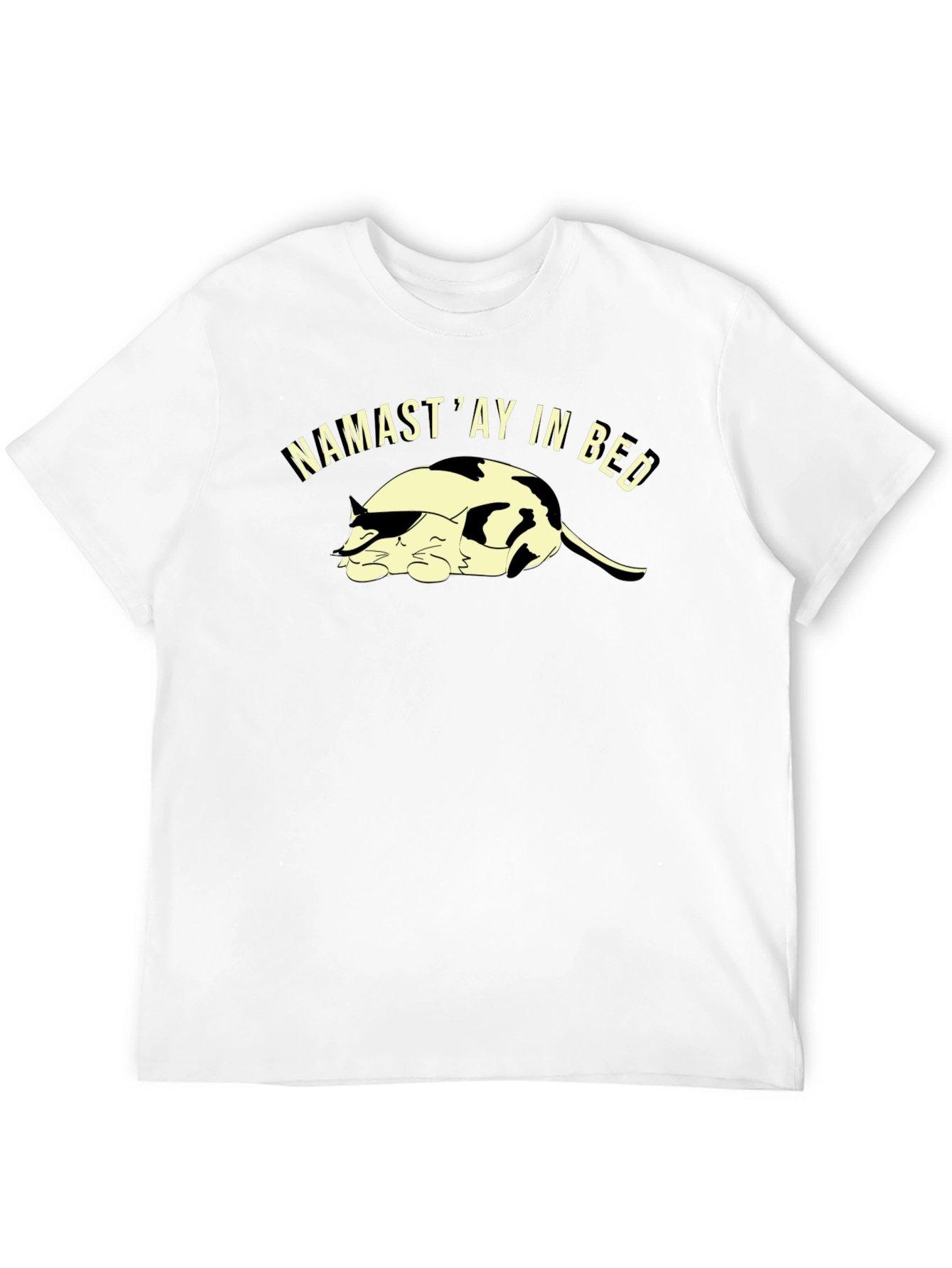 Namastay in Bed Cat Graphic T-Shirt