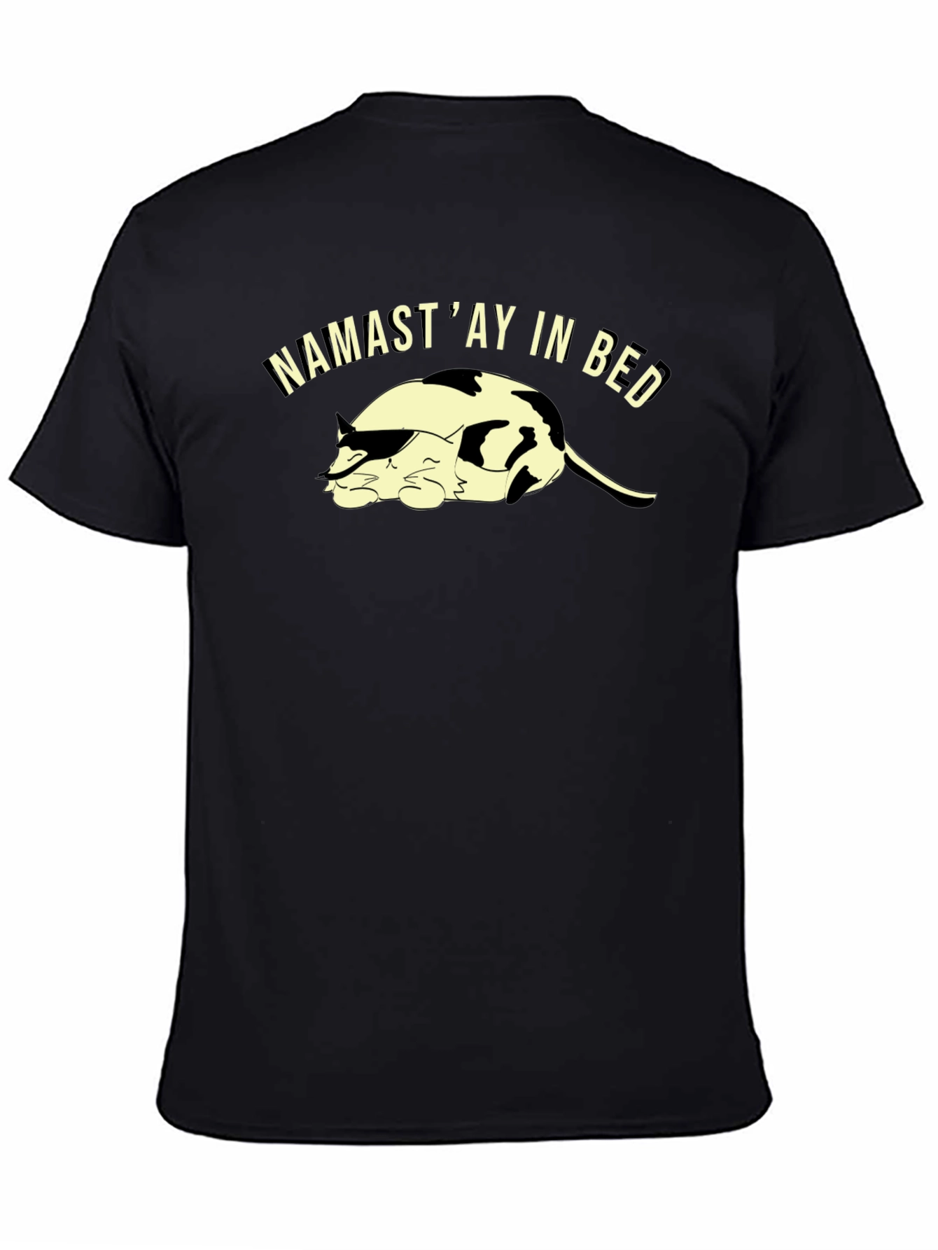 Namastay in Bed Cat Graphic T-Shirt