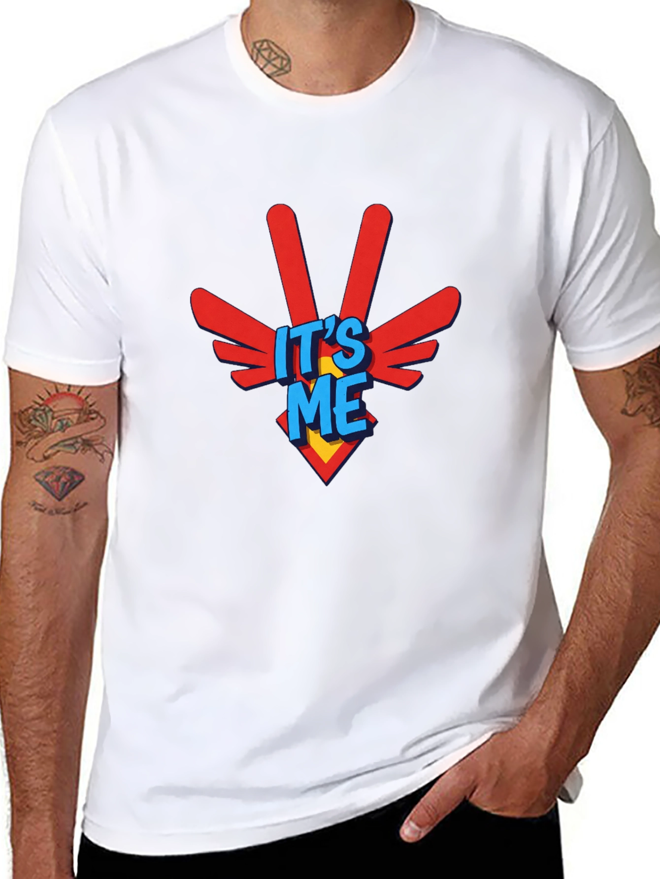 Its Me! Graphic Print Black Crew Neck T-Shirt