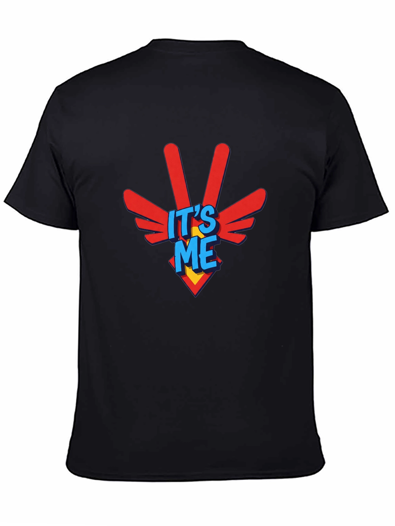 Its Me! Graphic Print Black Crew Neck T-Shirt