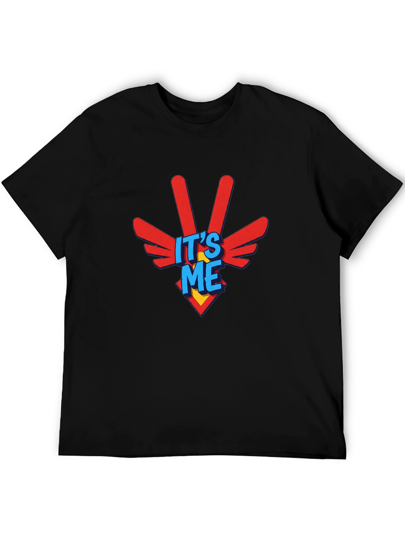 Its Me! Graphic Print Black Crew Neck T-Shirt