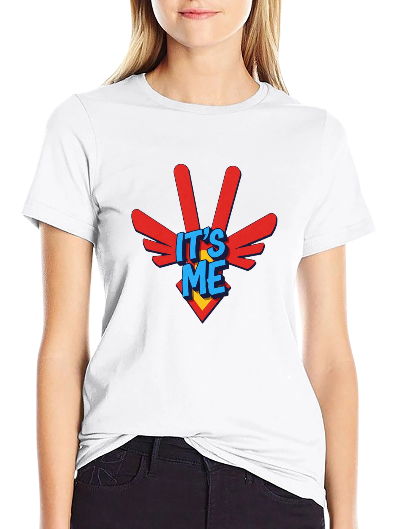 Its Me! Graphic Print Black Crew Neck T-Shirt