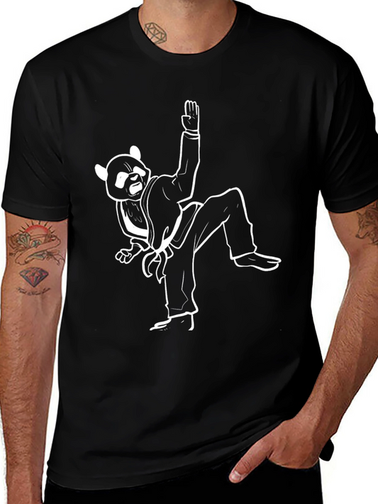 Panda Jiu Jitsu Black T-Shirt - Martial Arts Panda Tee