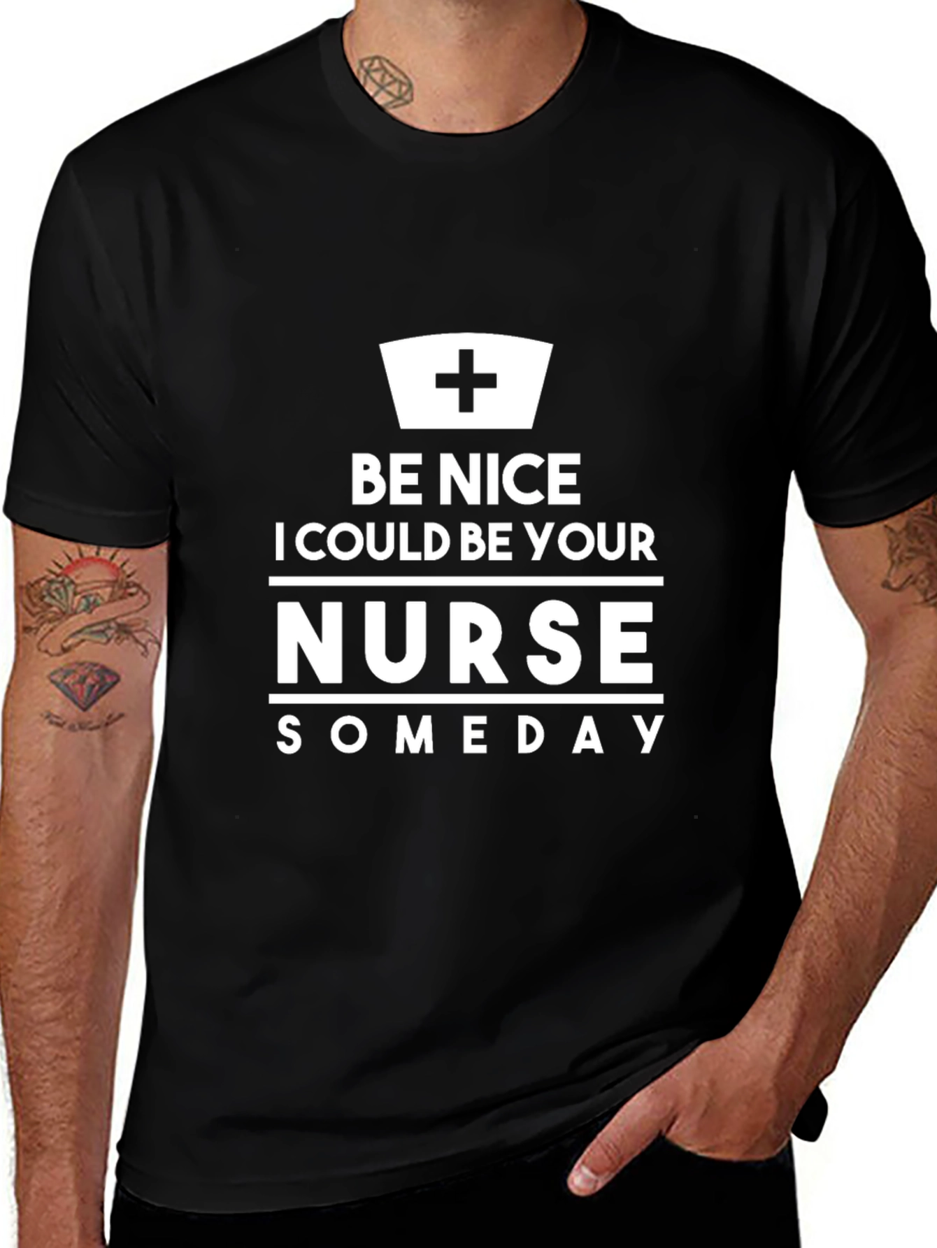 Be Nice Nurse T-Shirt Funny Medical Staff Tee