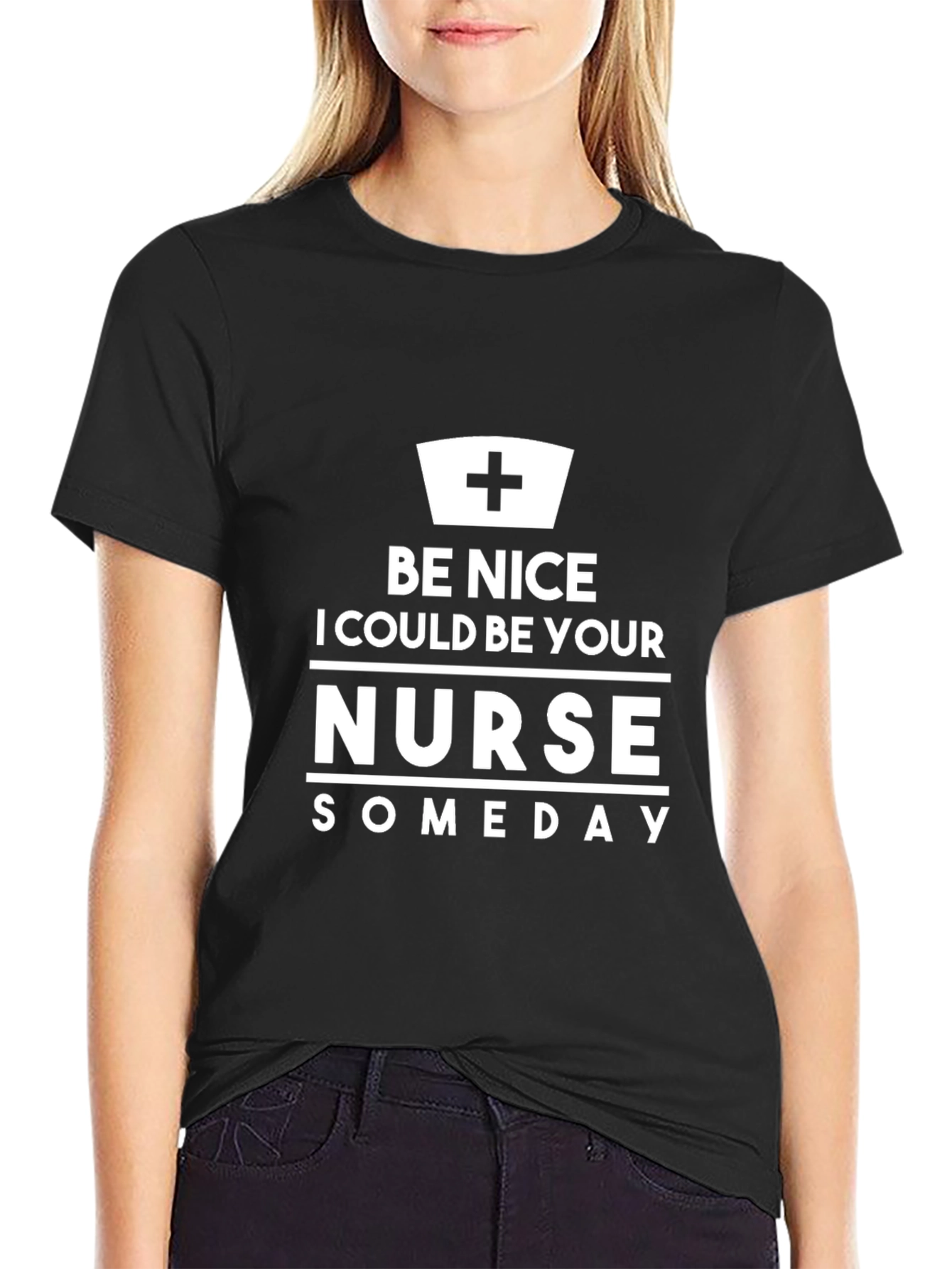 Be Nice Nurse T-Shirt Funny Medical Staff Tee