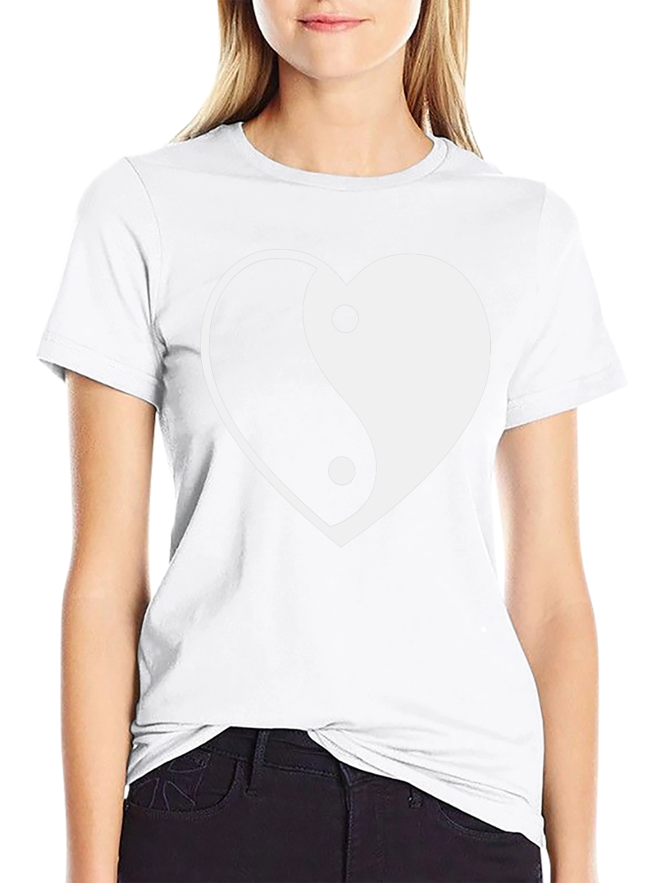 Yin Yang Heart Graphic Tee - Stylish Comfort