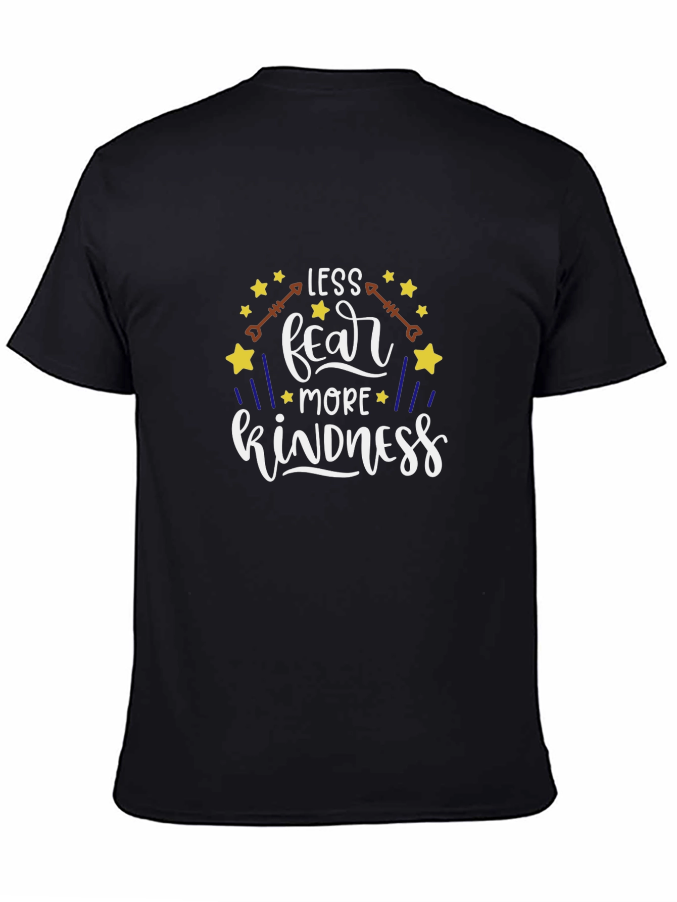Less Fear More Kindness Black Graphic Tee