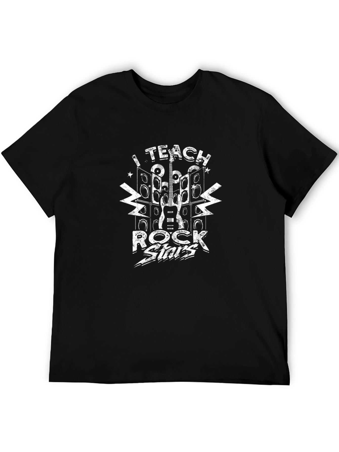 I Teach Rock Stars T-Shirt - Black Cotton Tee