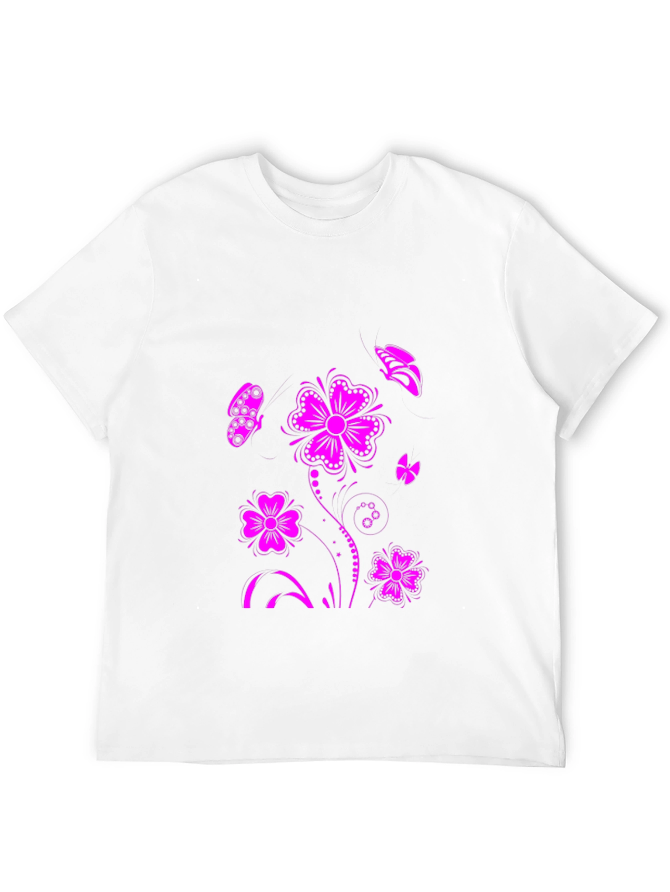 Floral Butterfly Graphic T-Shirt - Black