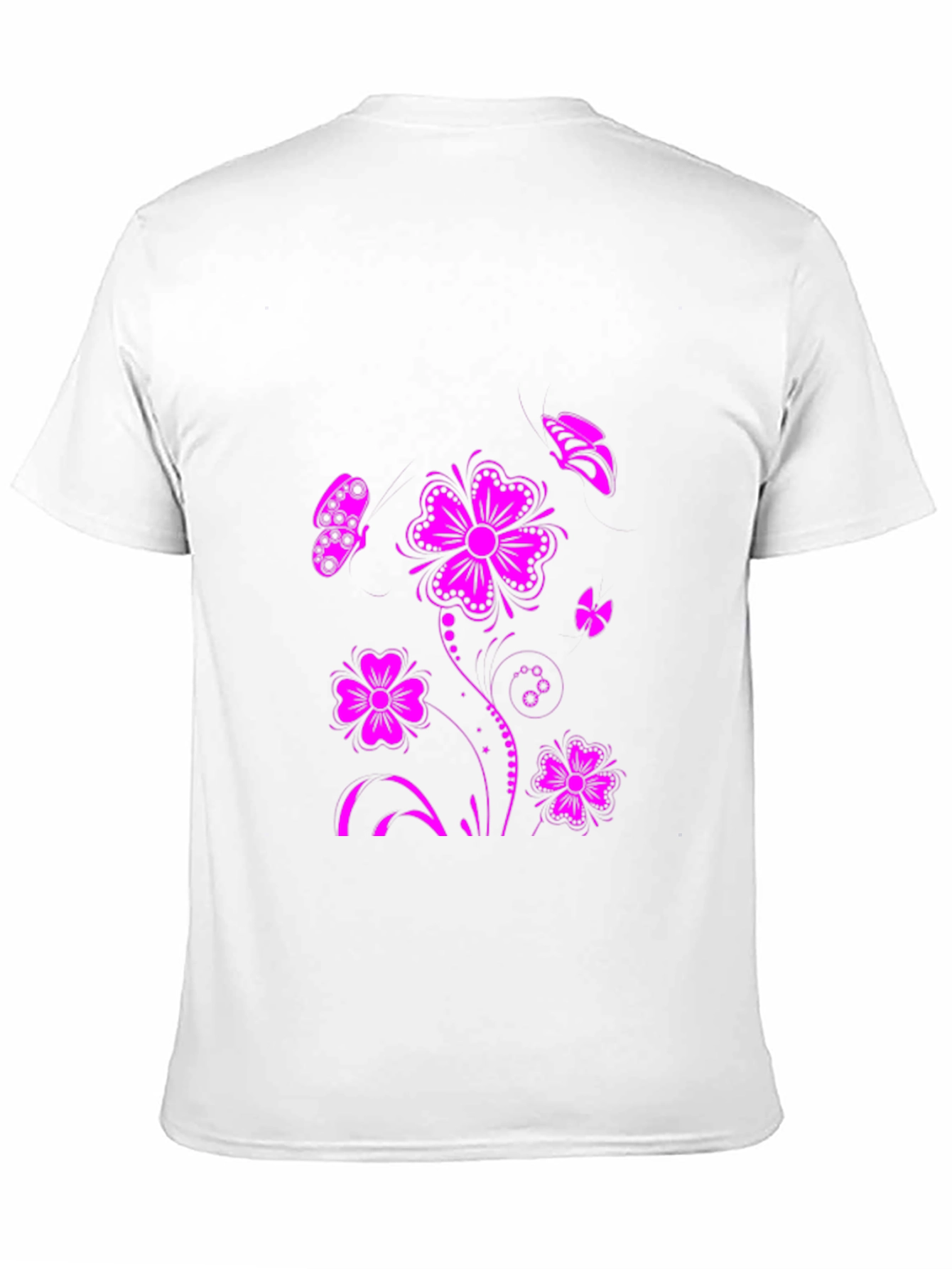 Floral Butterfly Graphic T-Shirt - Black