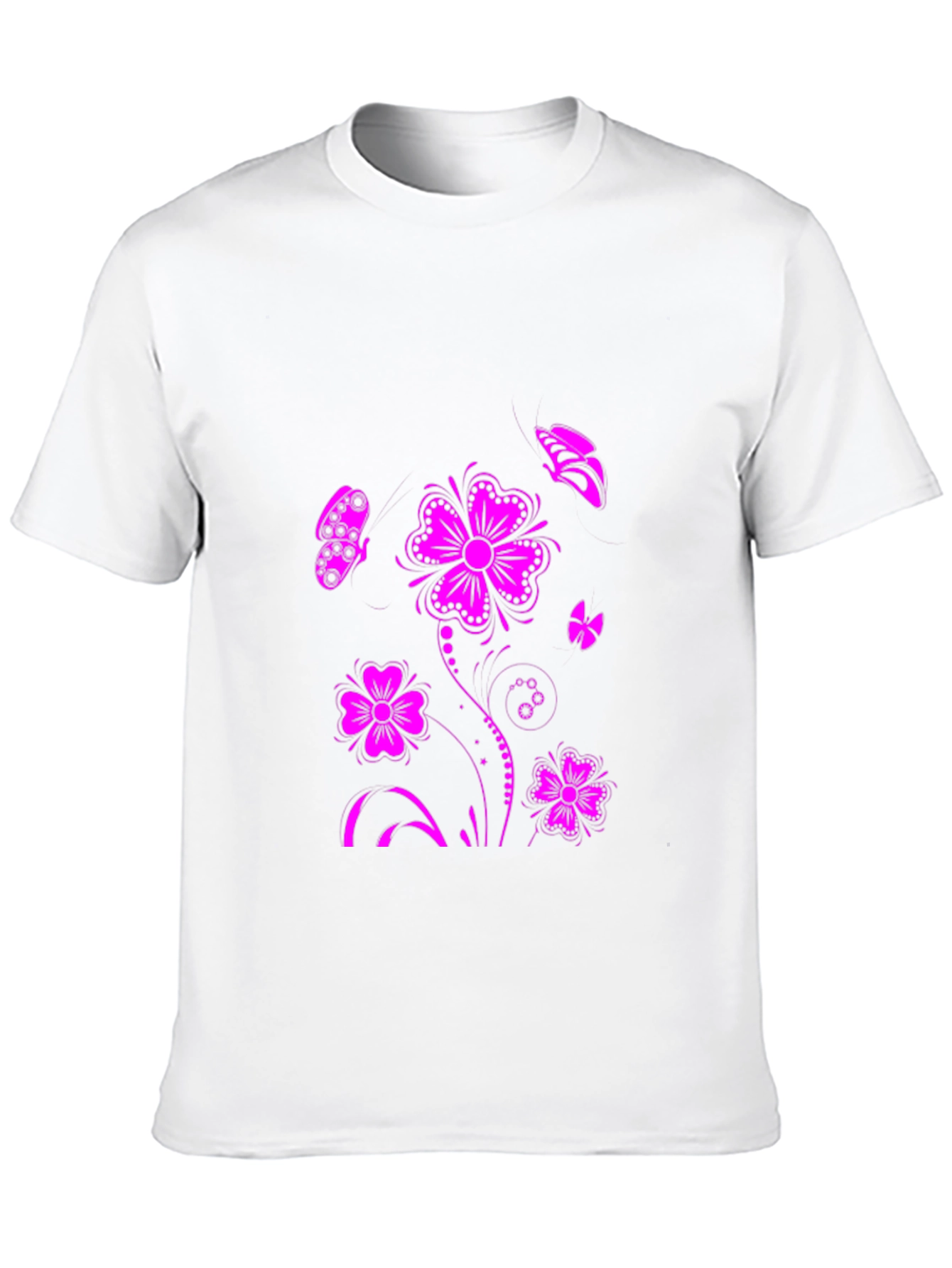 Floral Butterfly Graphic T-Shirt - Black