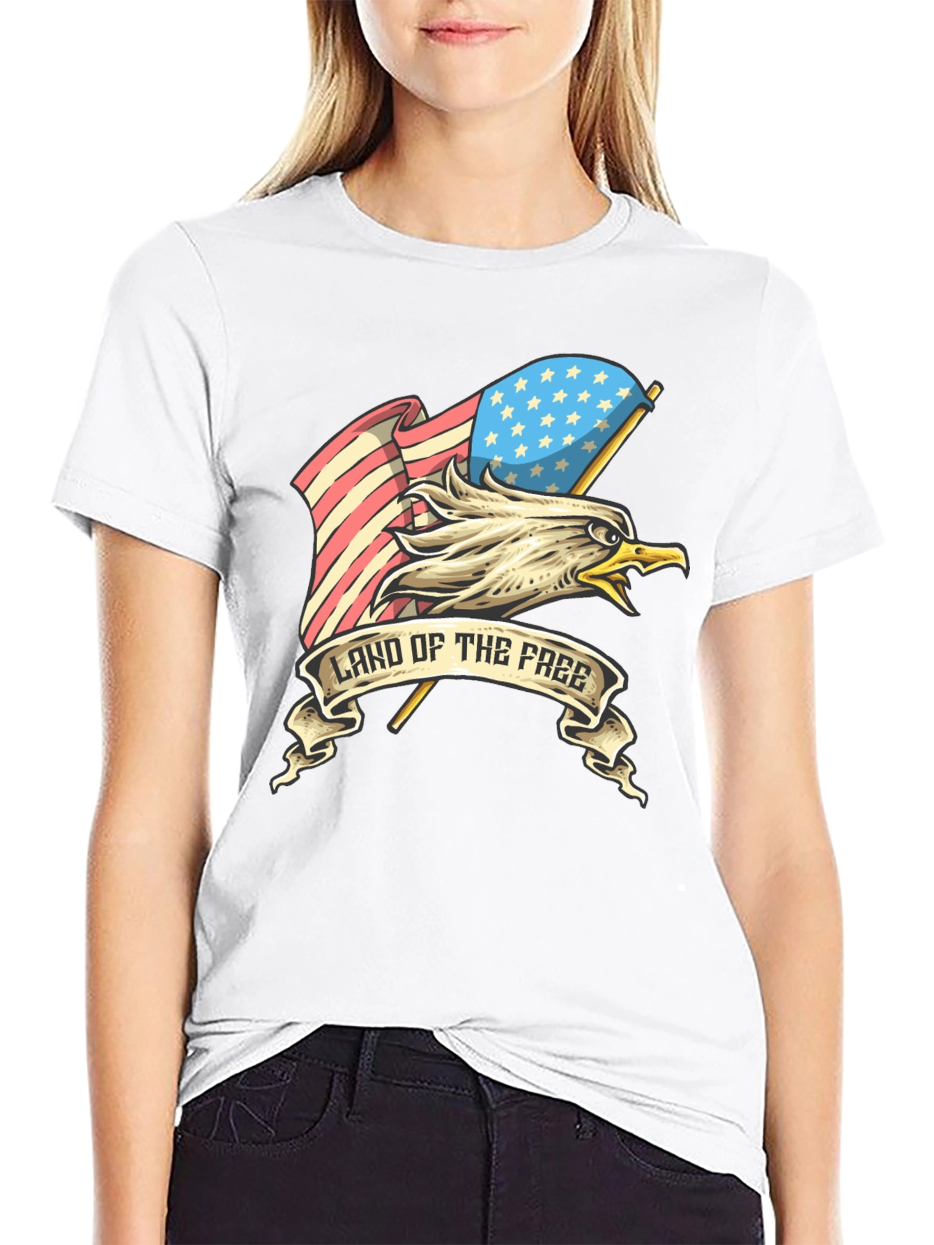 Patriotic Eagle American Flag Land of the Free T-Shirt