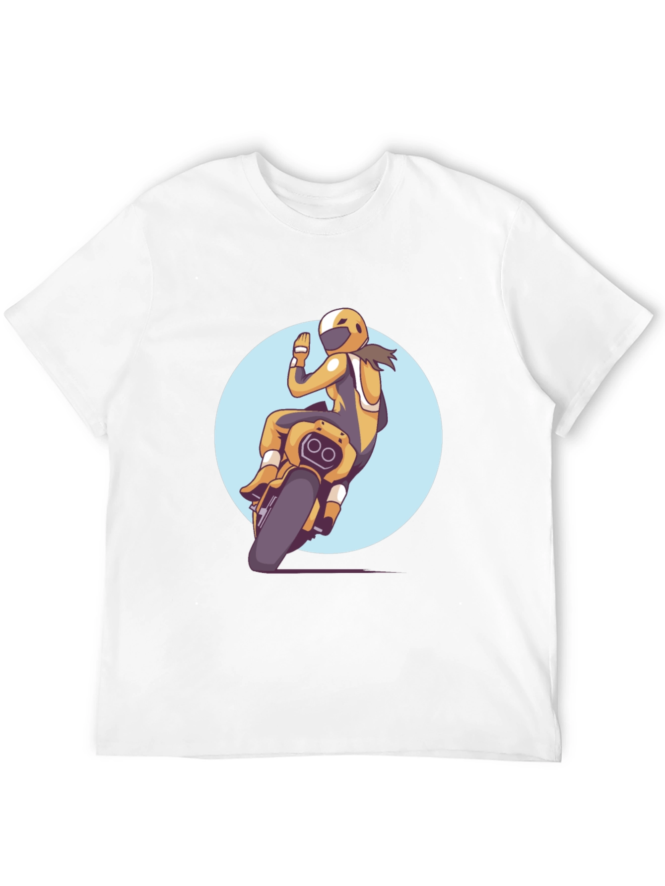 Motorcycle Rider Graphic Tee - Black Casual T-Shirt