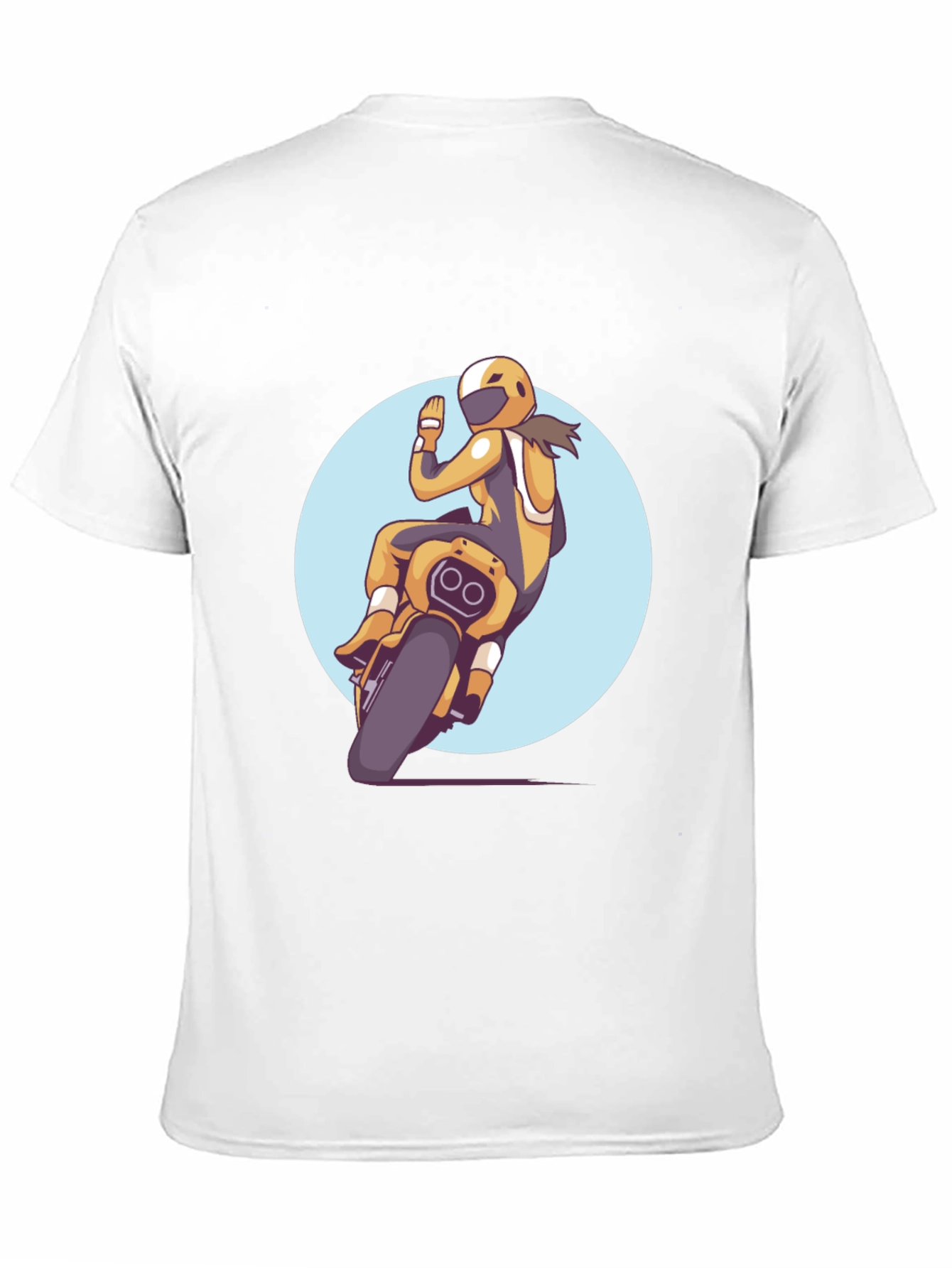 Motorcycle Rider Graphic Tee - Black Casual T-Shirt