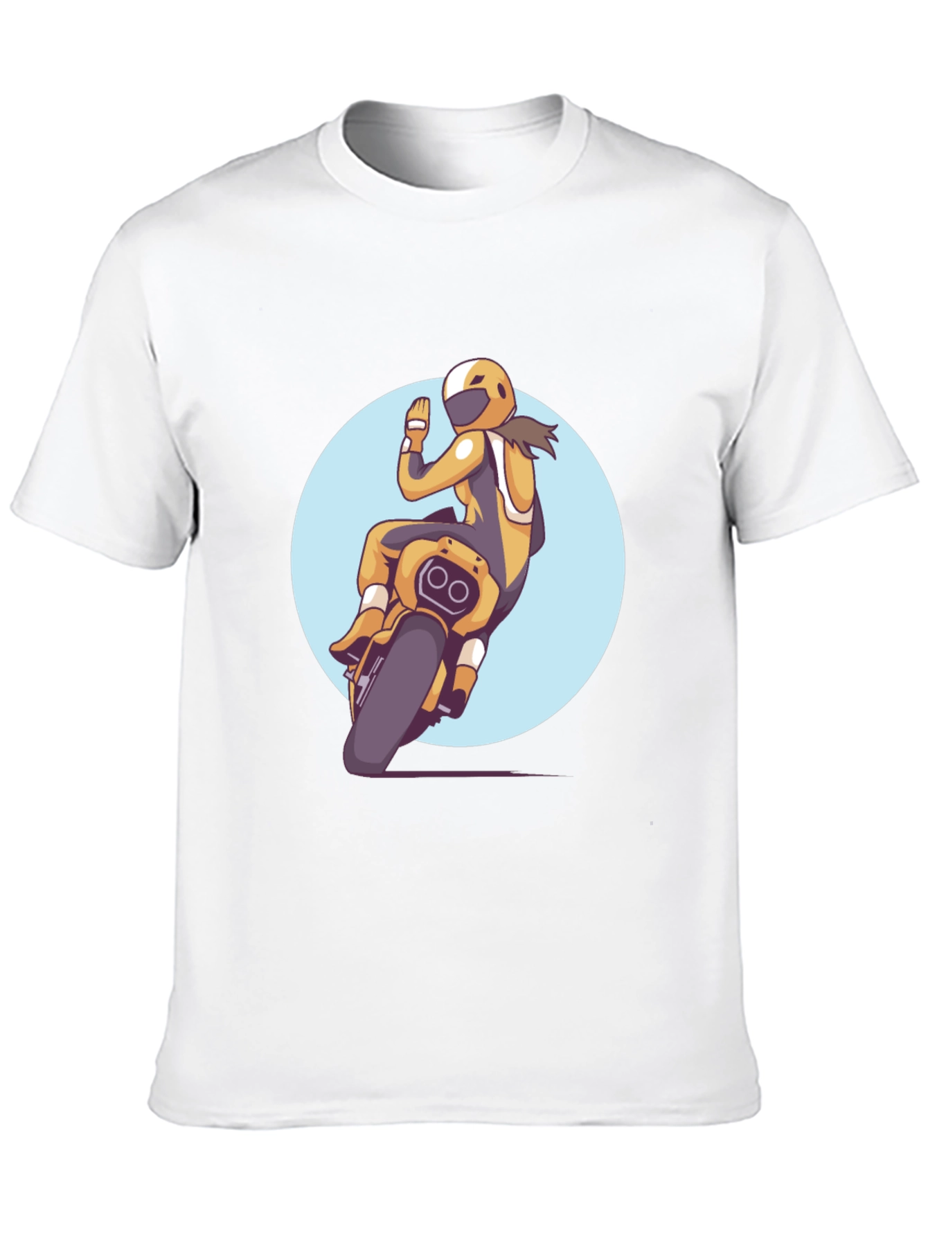 Motorcycle Rider Graphic Tee - Black Casual T-Shirt