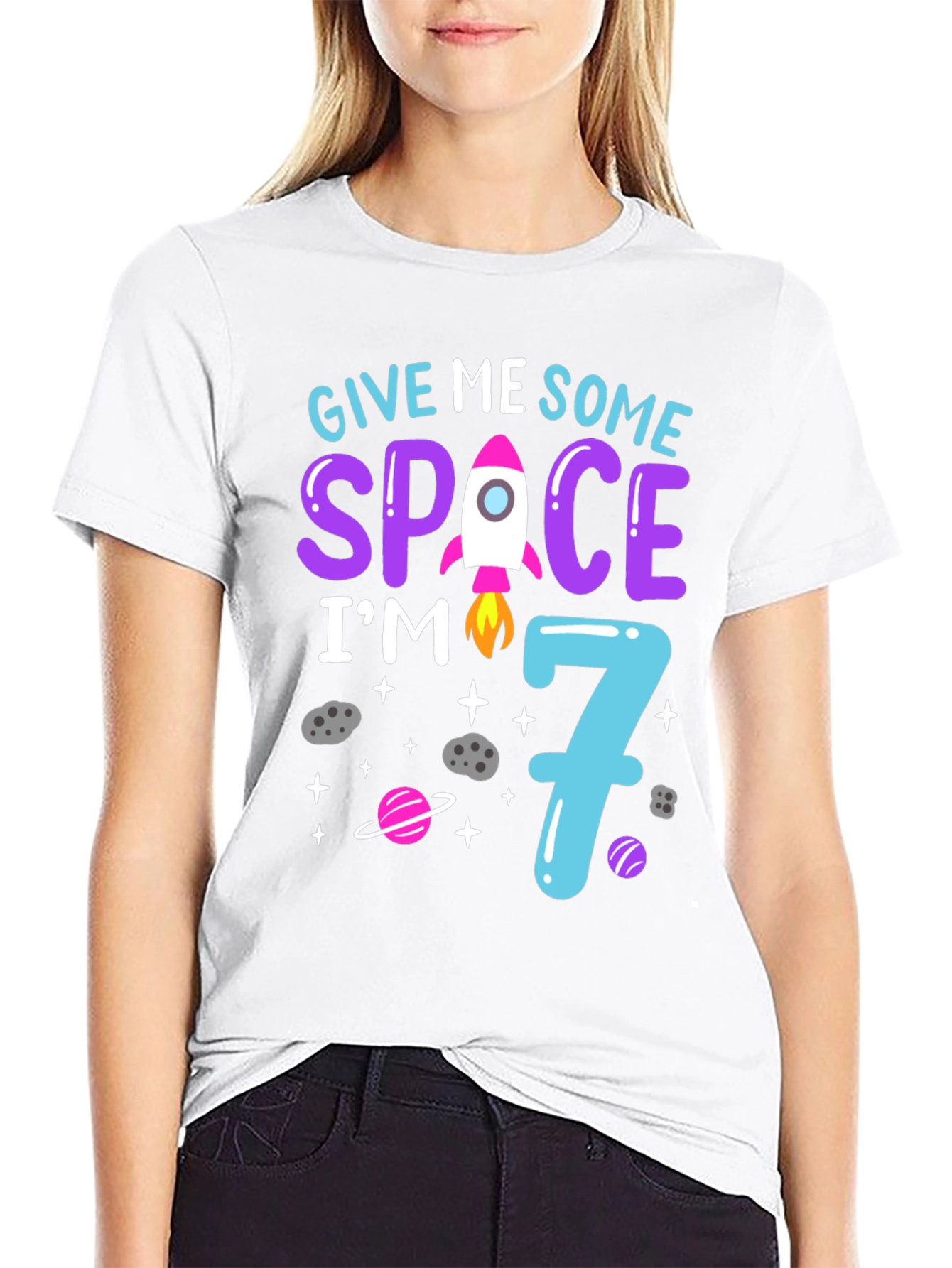 Give Me Some Space Im 7 Black T-Shirt