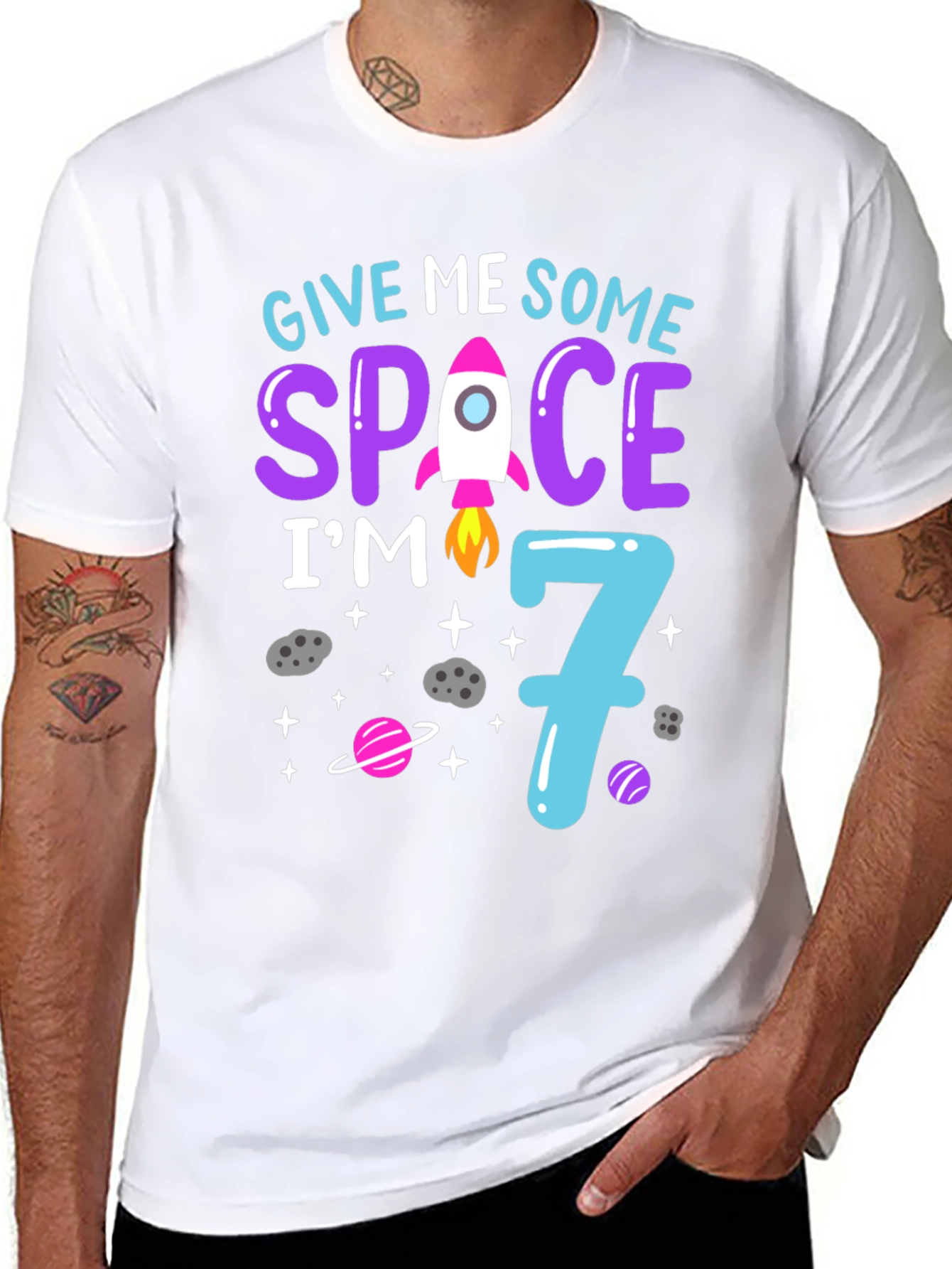 Give Me Some Space Im 7 Black T-Shirt