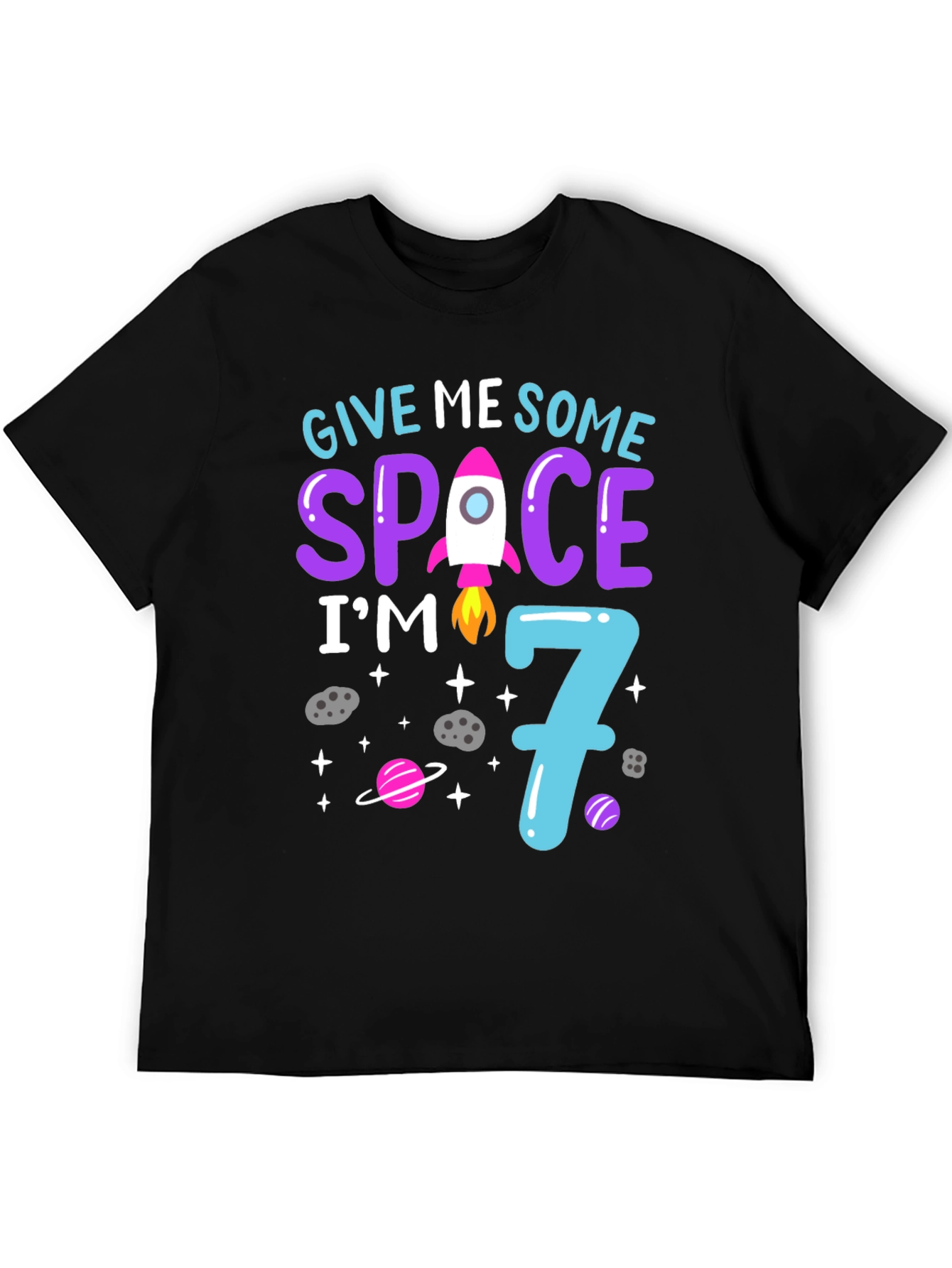 Give Me Some Space Im 7 Black T-Shirt