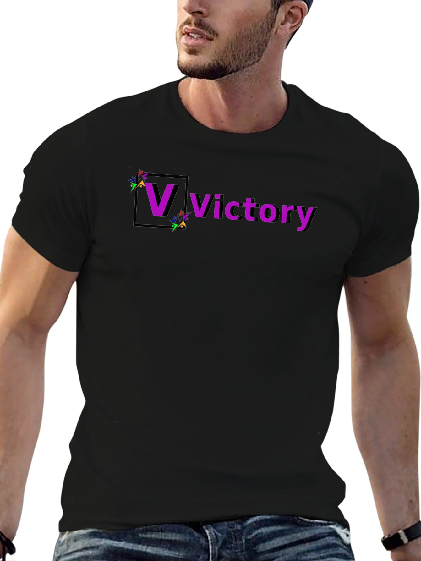 Victory Graphic Tee - Soft Black Cotton Blend