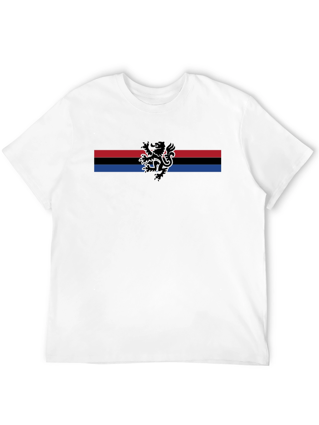 Striped Lion Graphic Tee - Mens Black T-Shirt