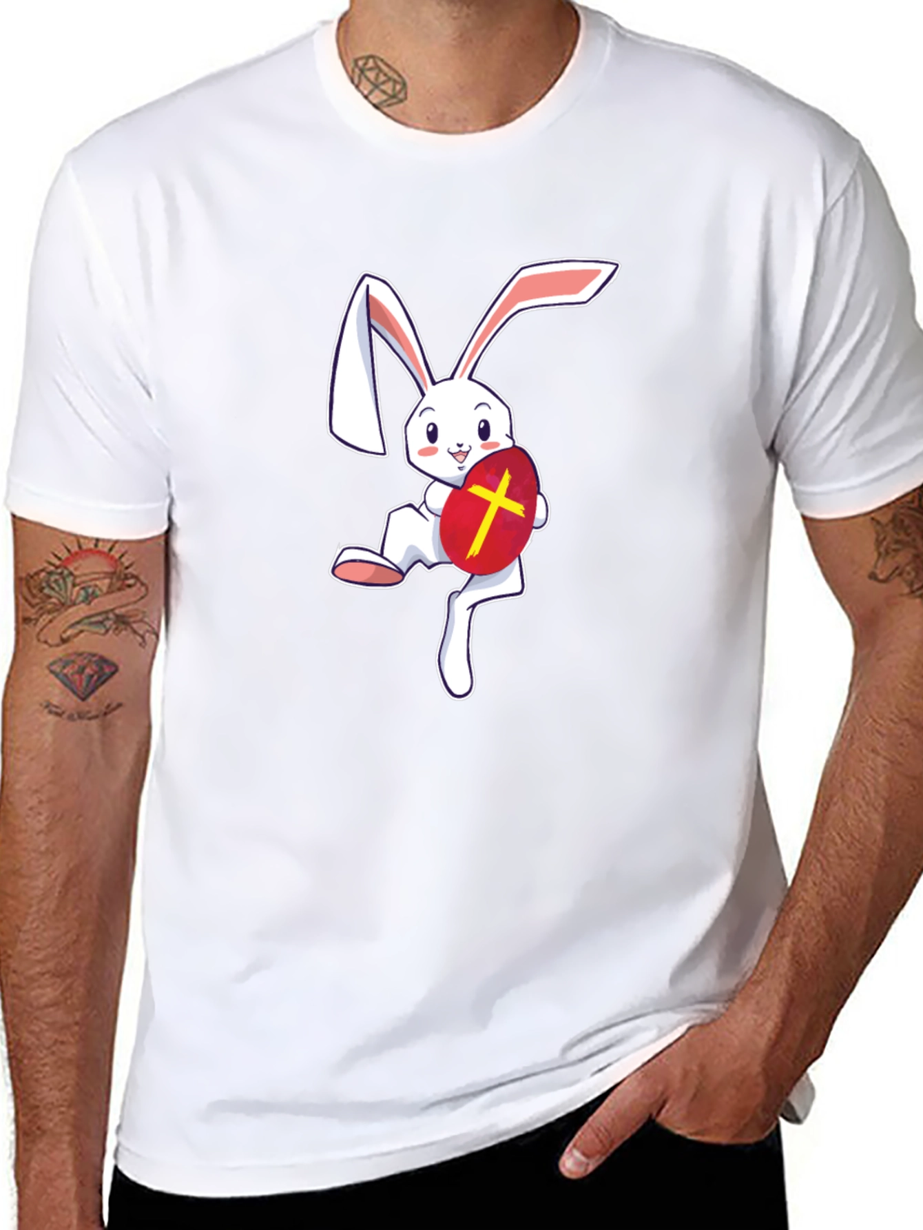 Easter Bunny T-Shirt - Cute Rabbit with Egg