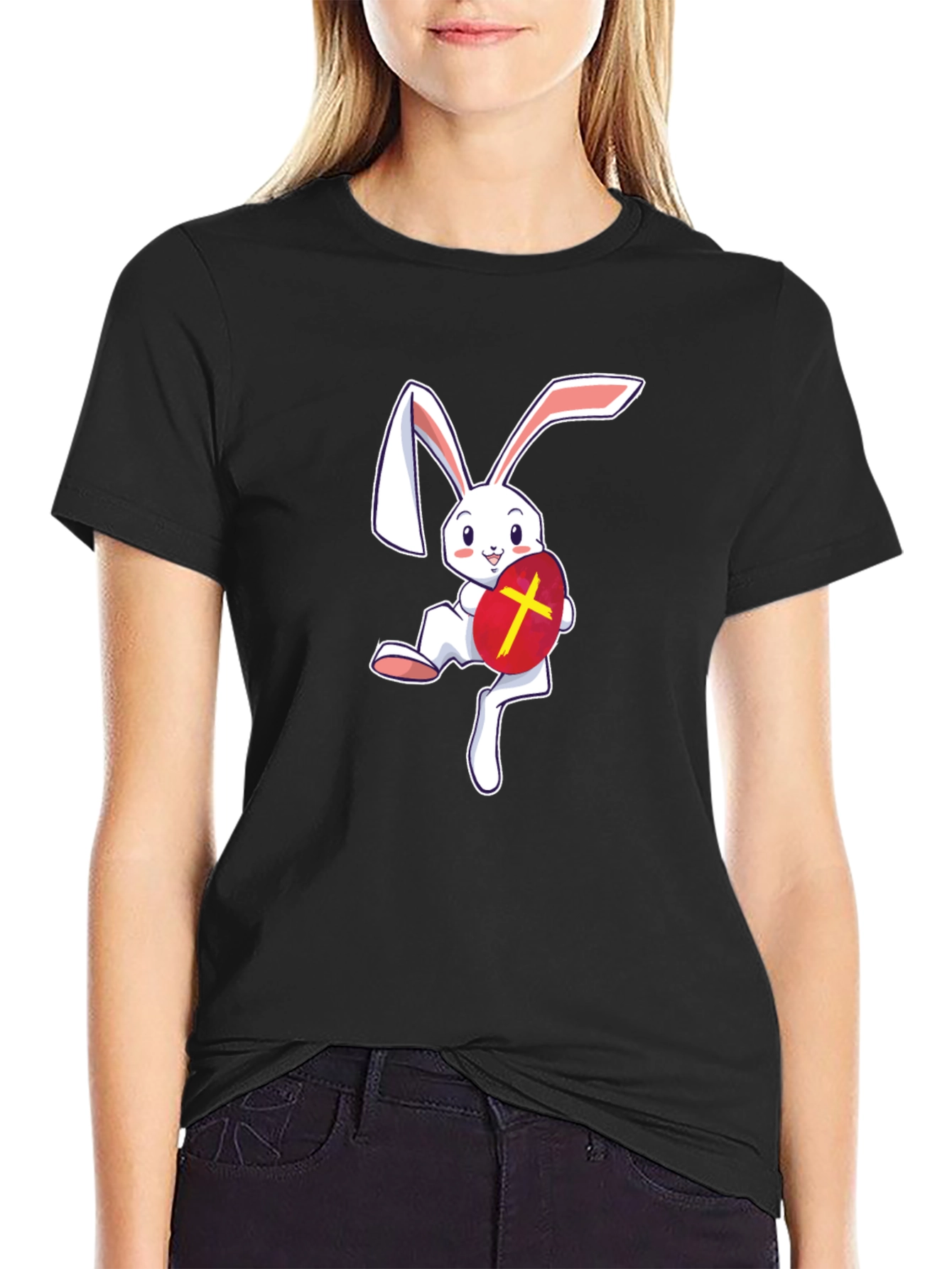 Easter Bunny T-Shirt - Cute Rabbit with Egg
