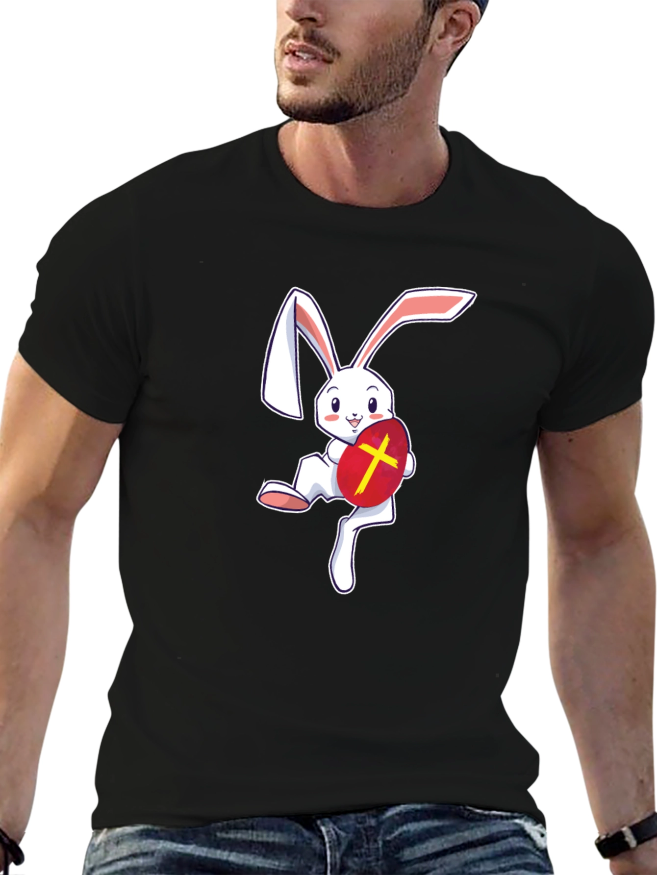 Easter Bunny T-Shirt - Cute Rabbit with Egg