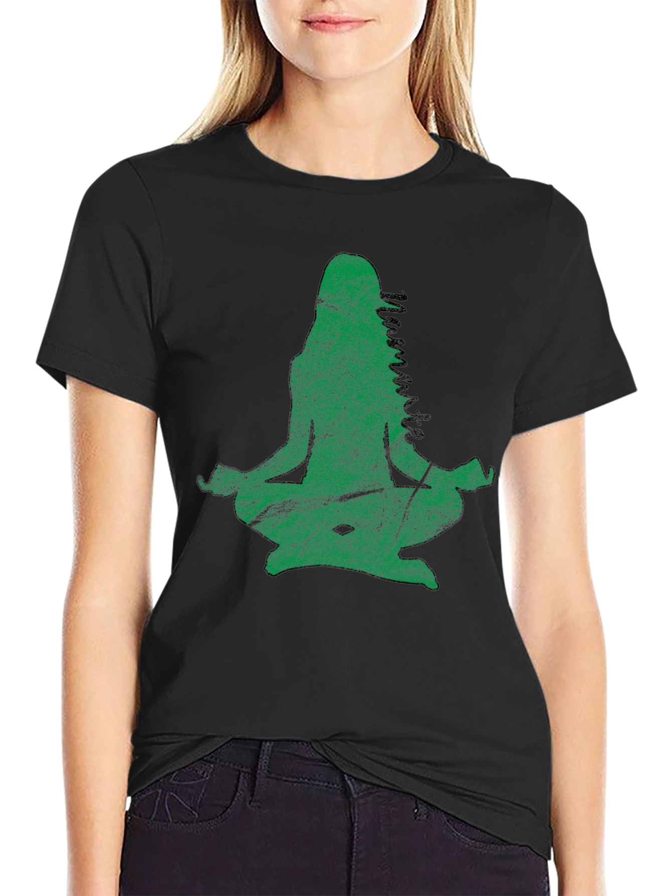 Yoga Namaste Black Graphic T-Shirt