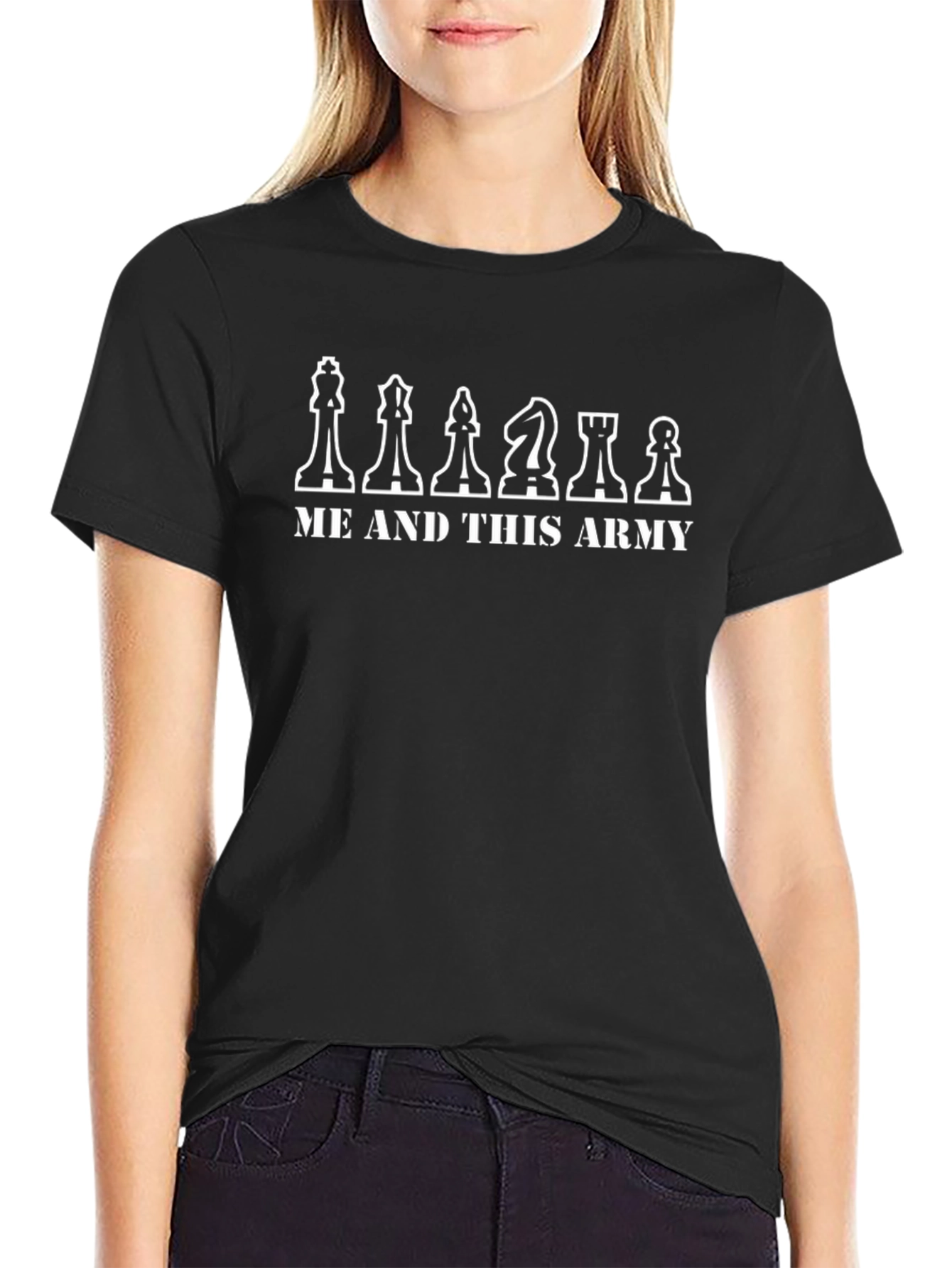 Chess Army Graphic Tee - Black Cotton T-Shirt