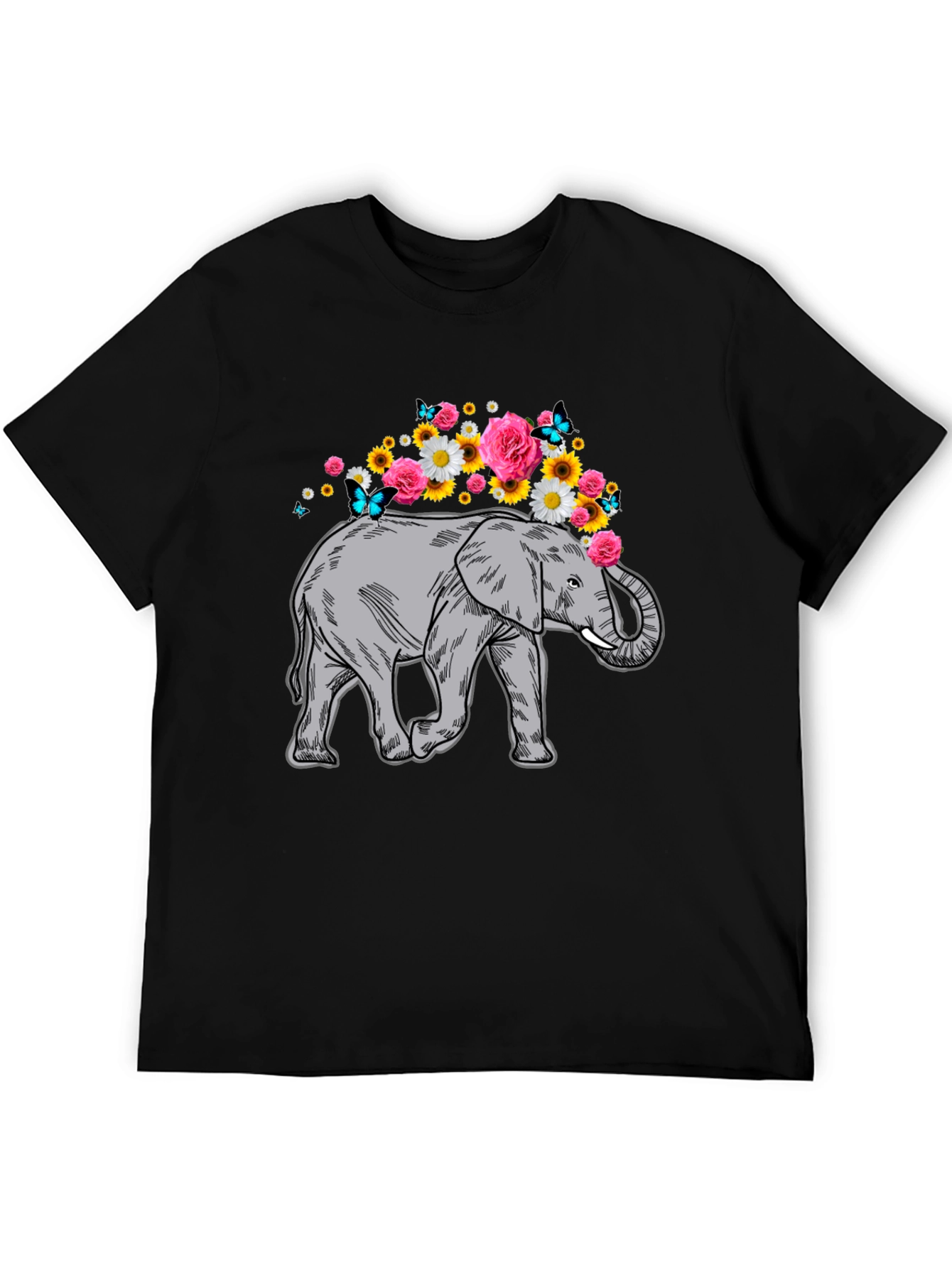 Elephant Floral Crown Graphic Tee