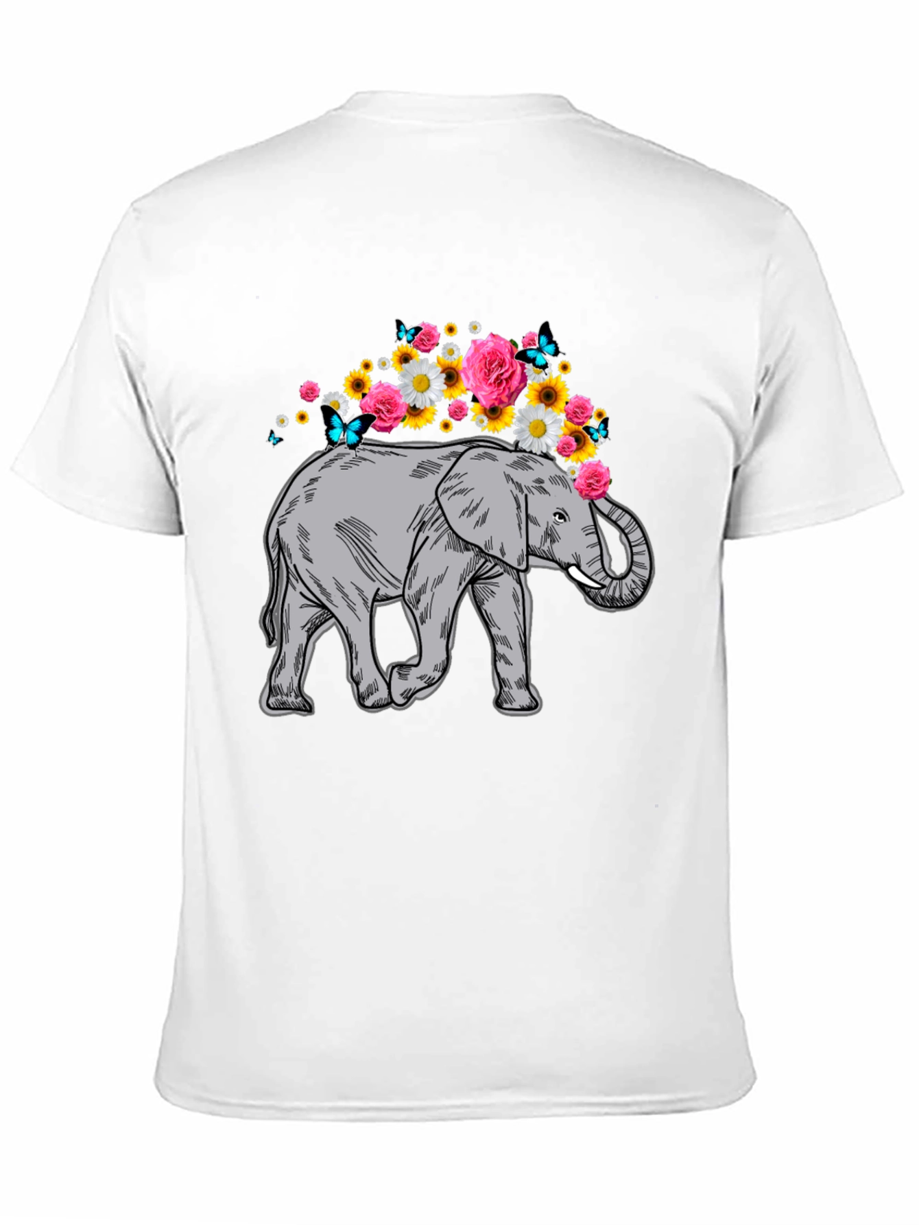 Elephant Floral Crown Graphic Tee