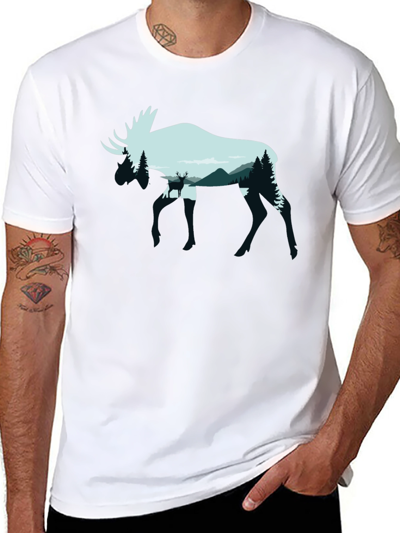 Moose & Mountain Graphic T-Shirt