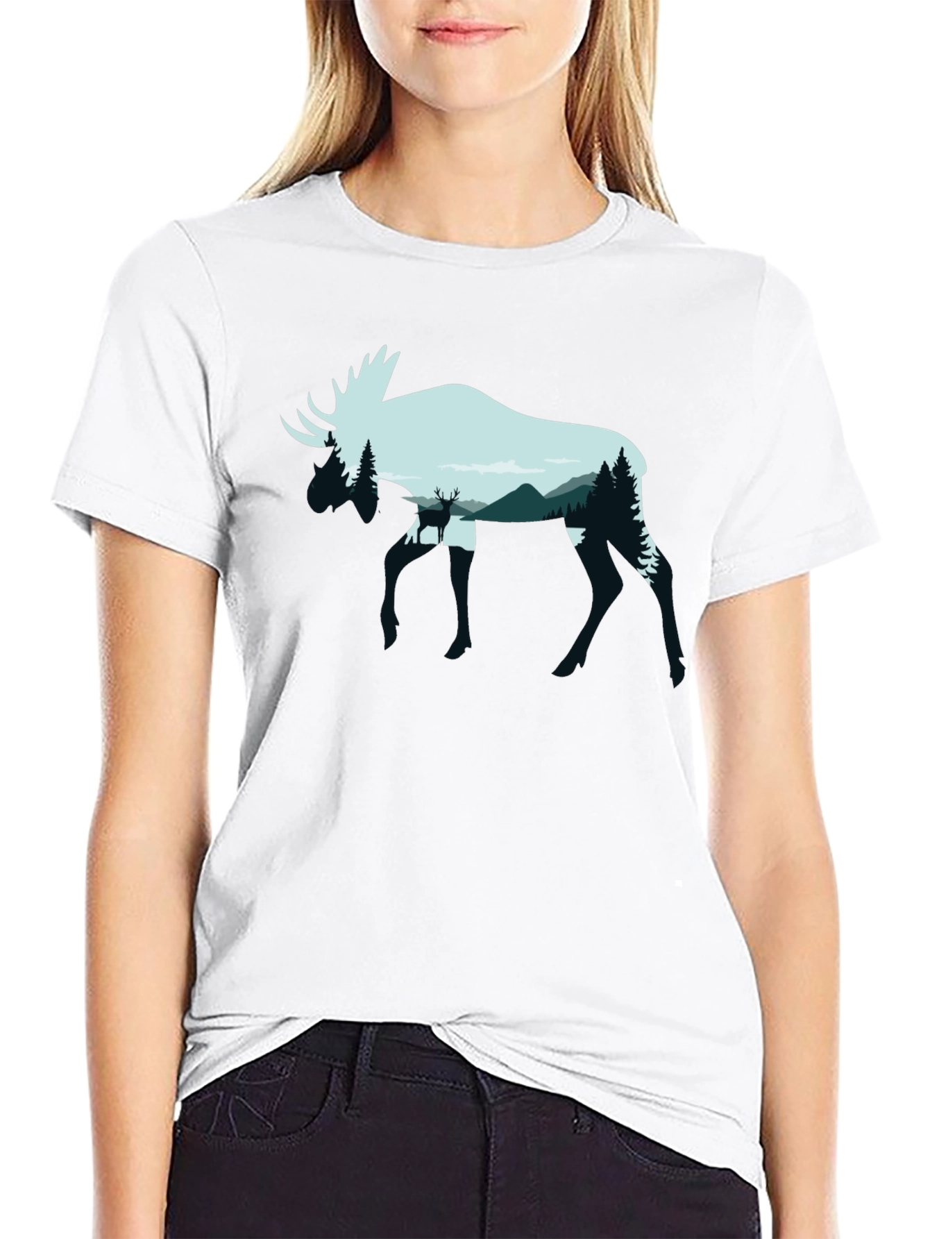 Moose & Mountain Graphic T-Shirt