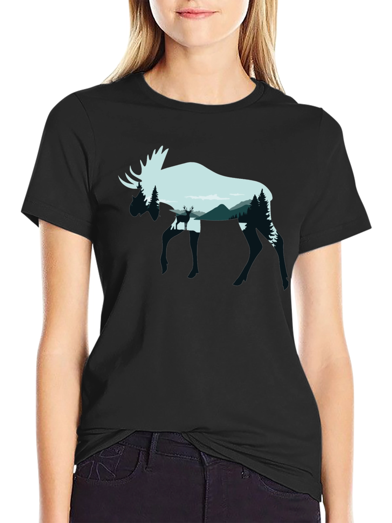 Moose & Mountain Graphic T-Shirt