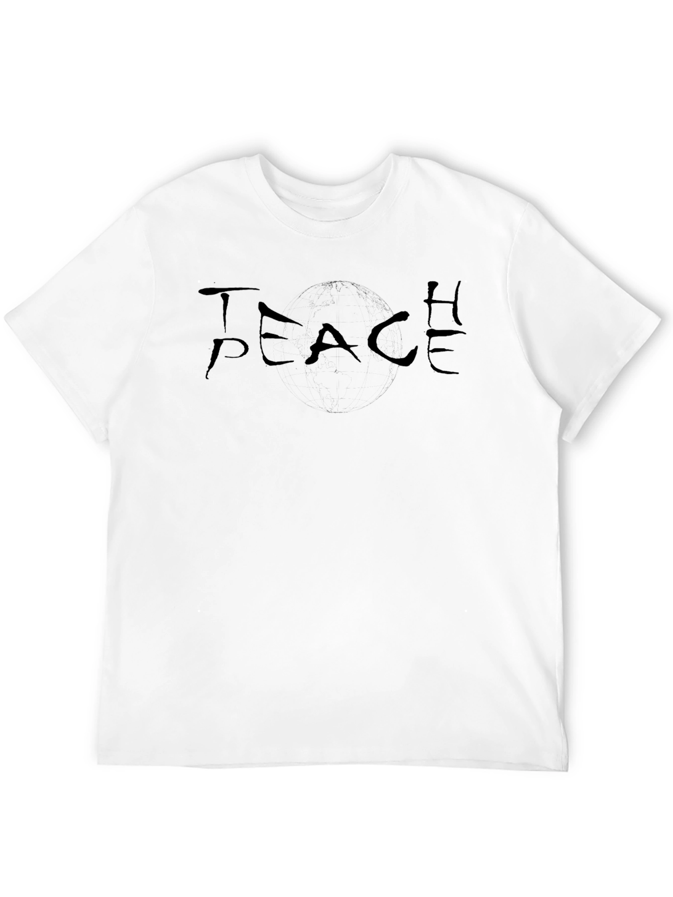 Peace Graphic Print Black T-Shirt for Men