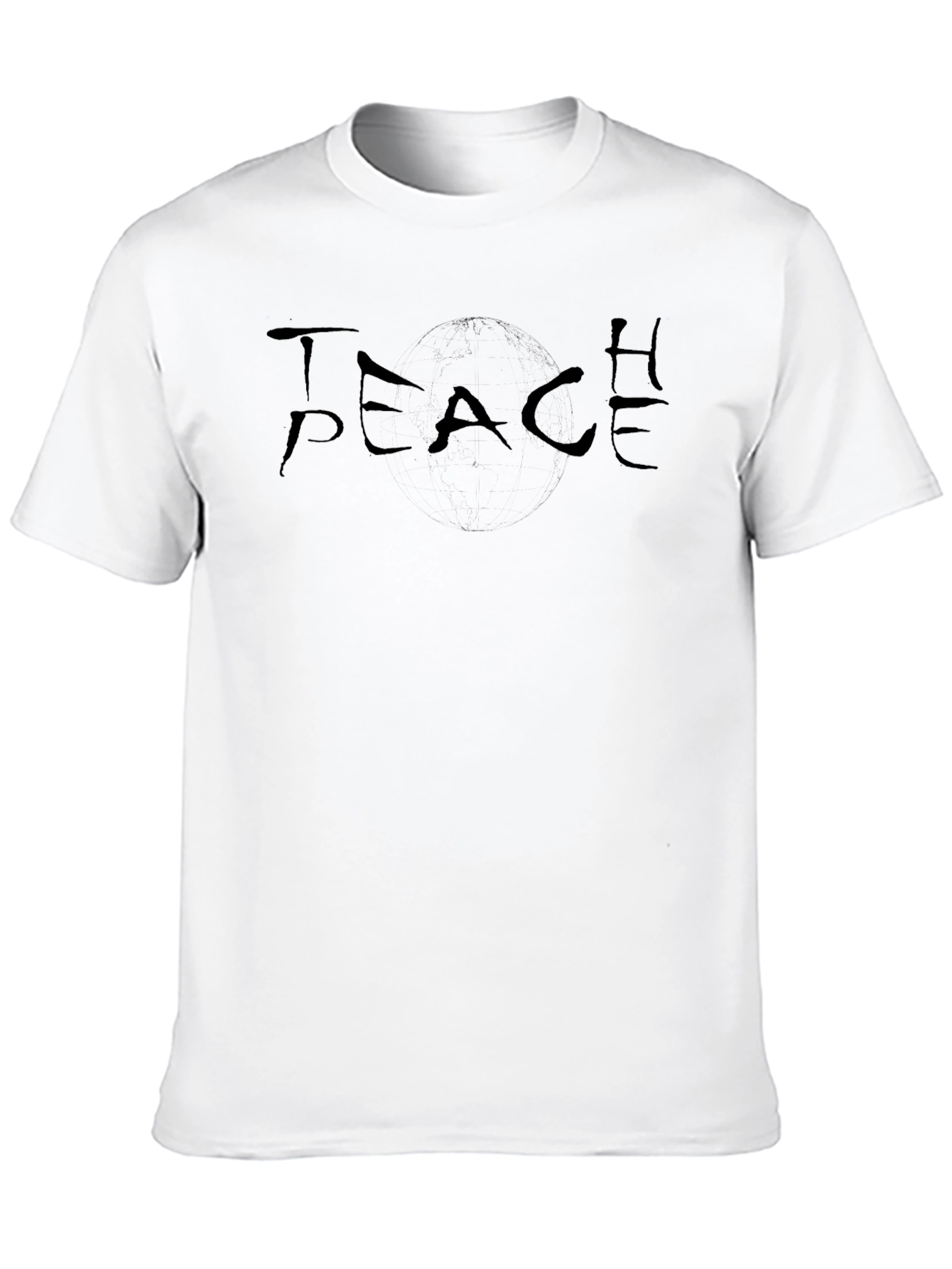 Peace Graphic Print Black T-Shirt for Men