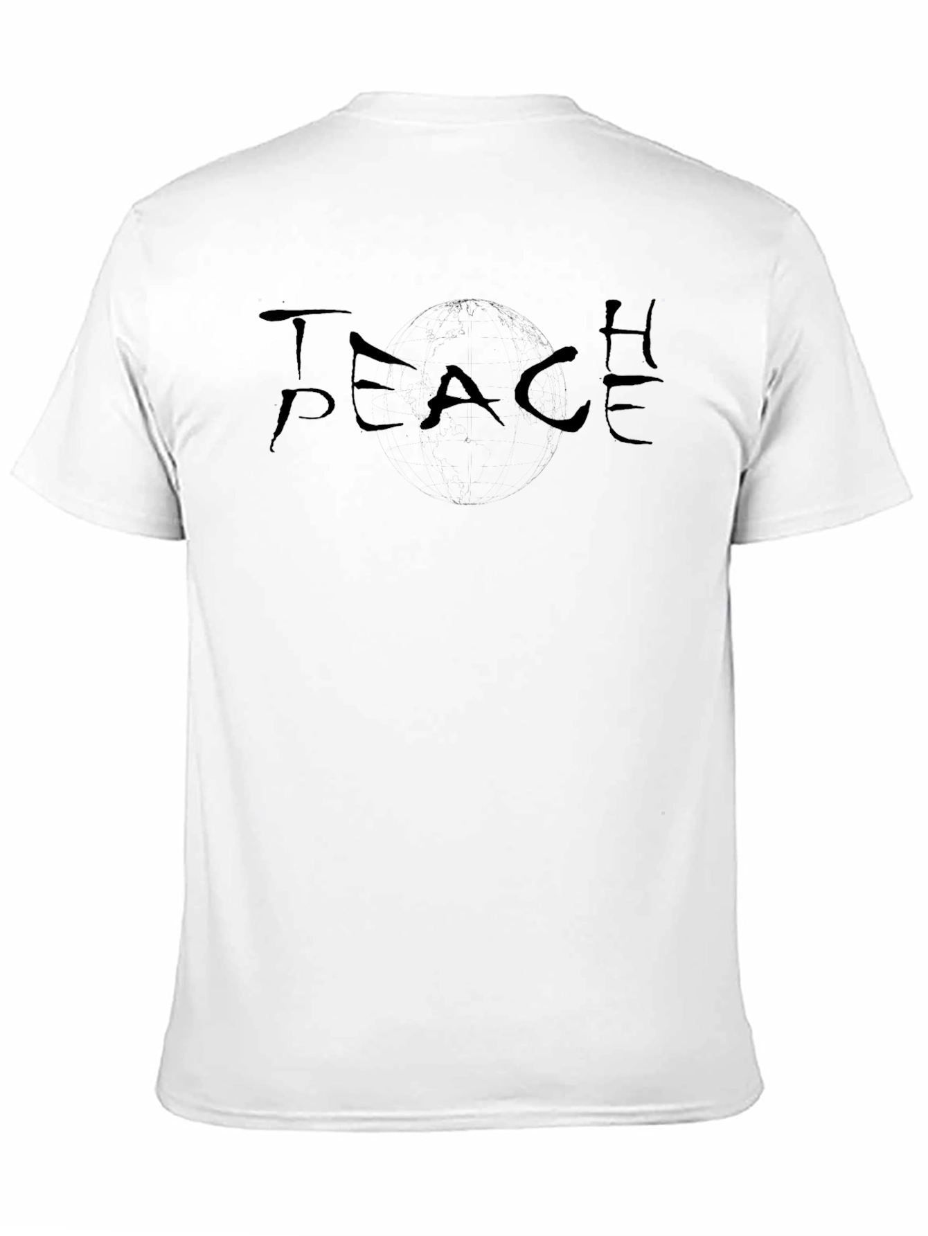 Peace Graphic Print Black T-Shirt for Men