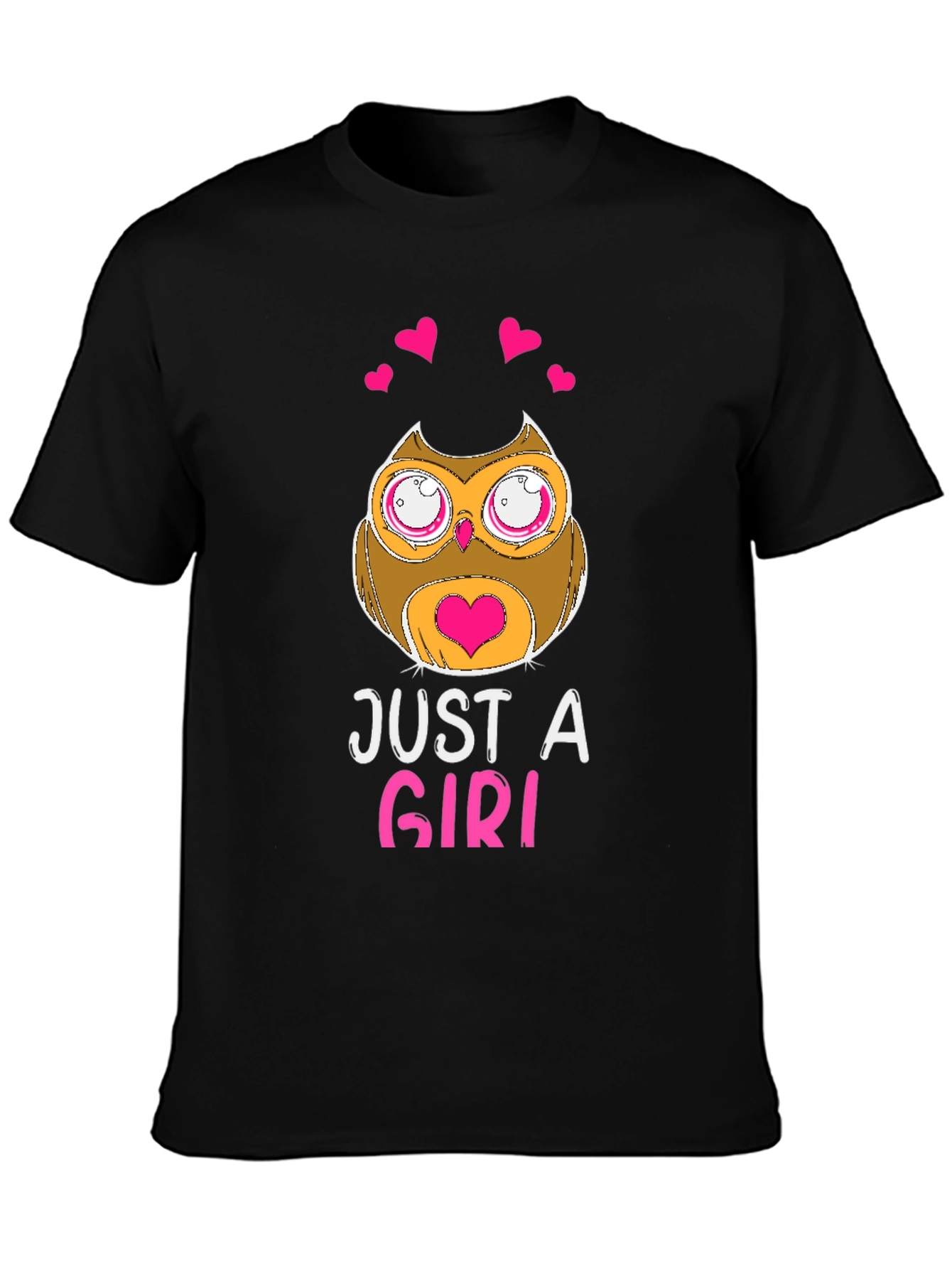 Just A Girl Owl Graphic T-Shirt