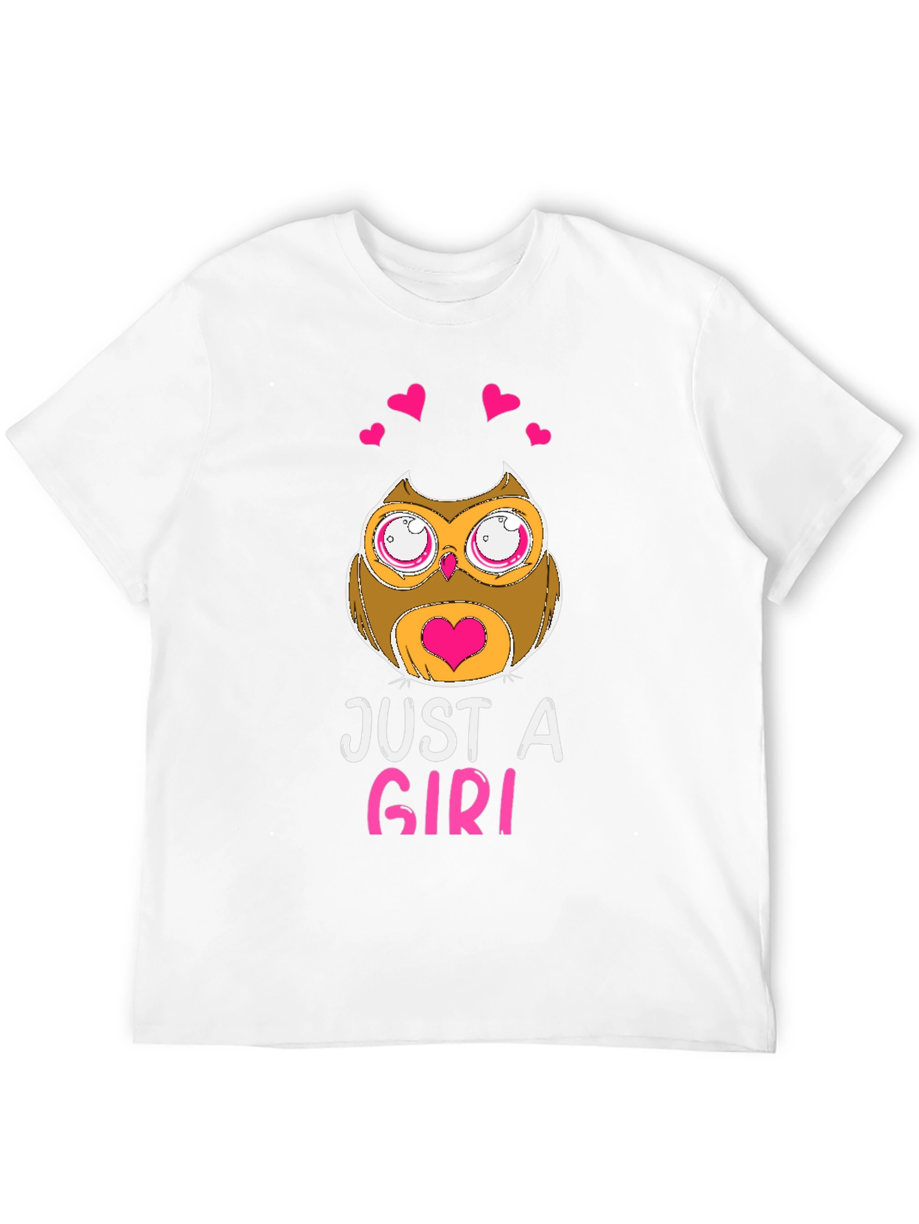 Just A Girl Owl Graphic T-Shirt